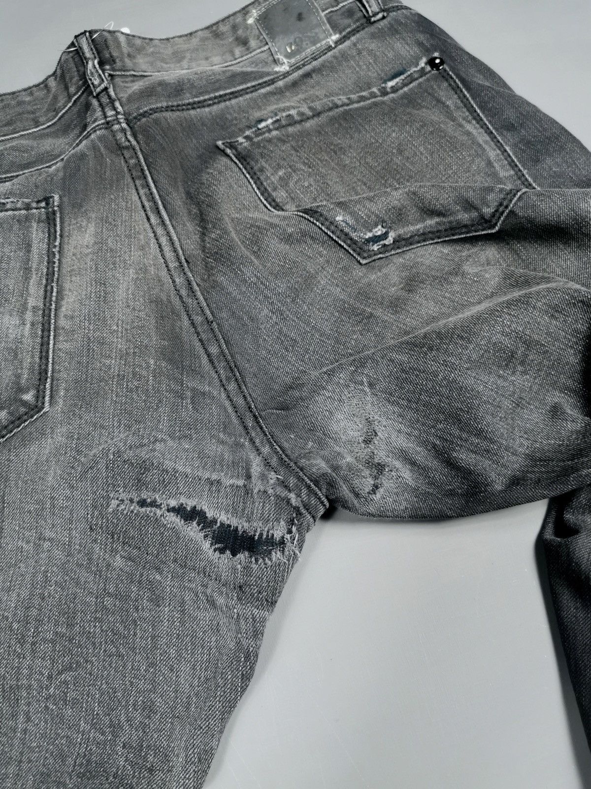 Hugo Boss Boss Distressed Black Denim Jeans Size US 34 / EU 50 - 9 Thumbnail