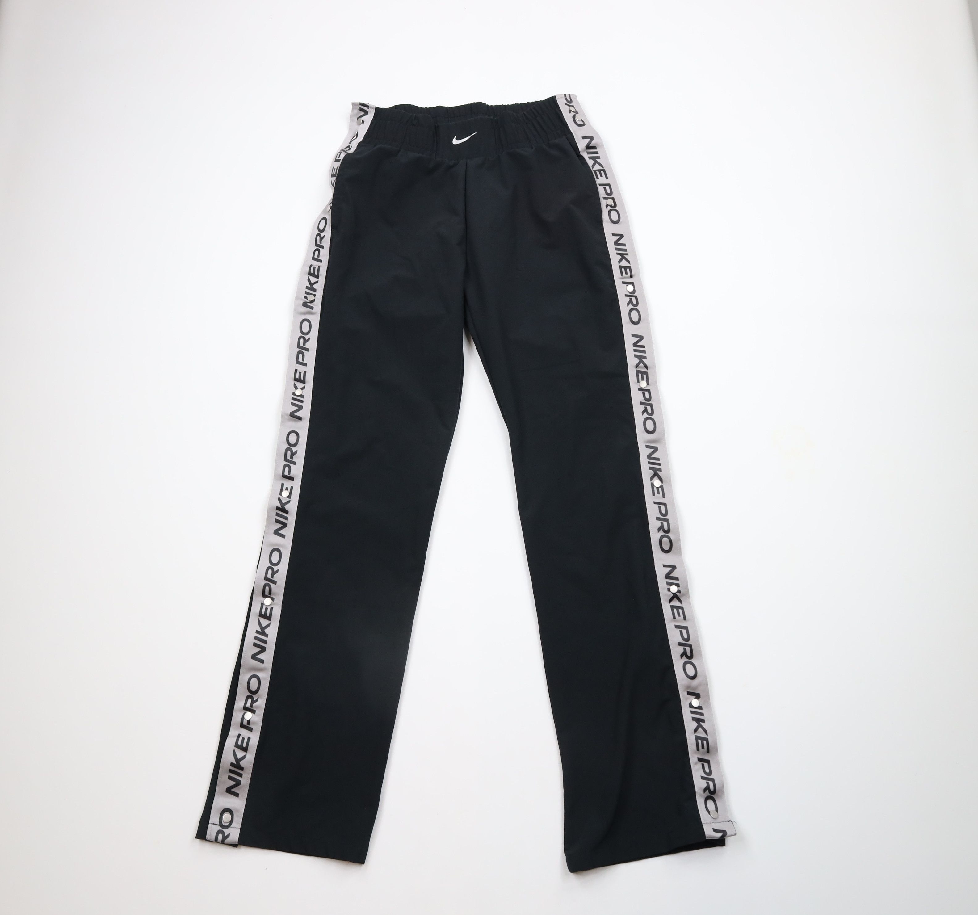 Nike × Vintage Nike Pro Scott Mini Swoosh Wide Leg Tearaway Pants Black Size US 32 / EU 48 - 1 Thumbnail
