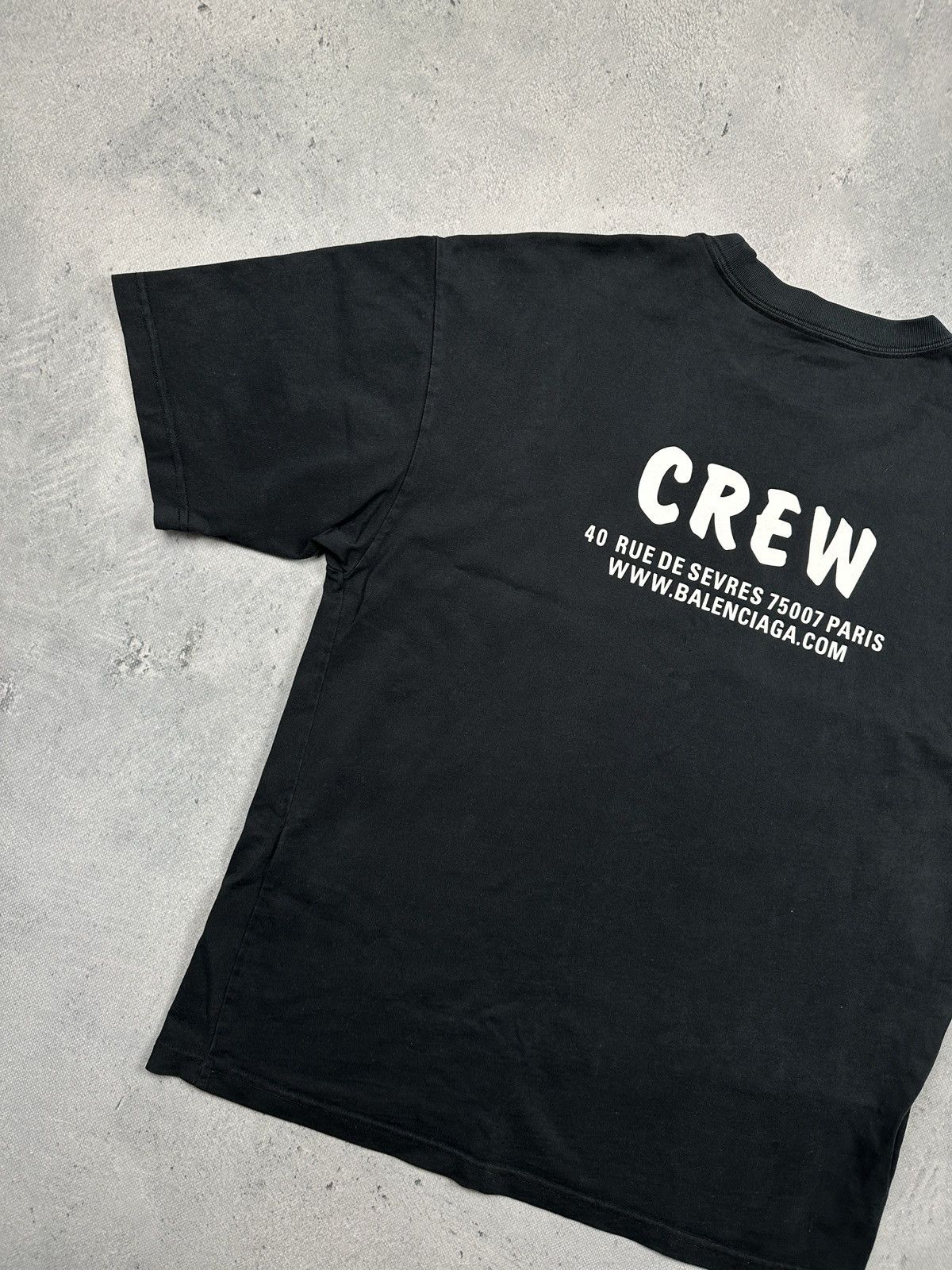 Balenciaga Balenciaga The Crew Black T-shirt Paris Logo Print Oversized Size US S / EU 44-46 / 1 - 5 Thumbnail
