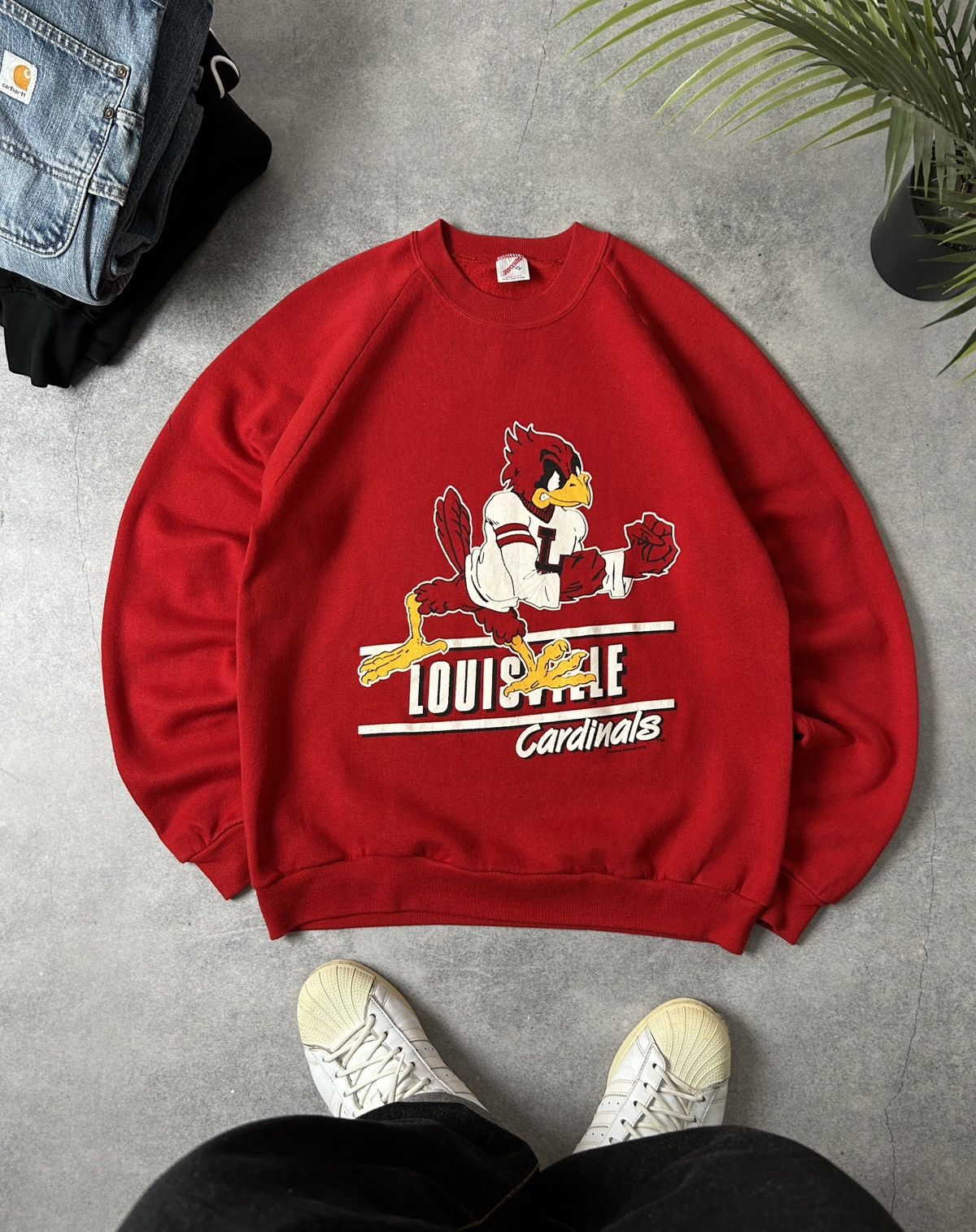 Jerzees Vintage Jerzees Louisville Cardinals Made in Usa 🇺🇸 80s Size US XL / EU 56 / 4 - 1 Thumbnail