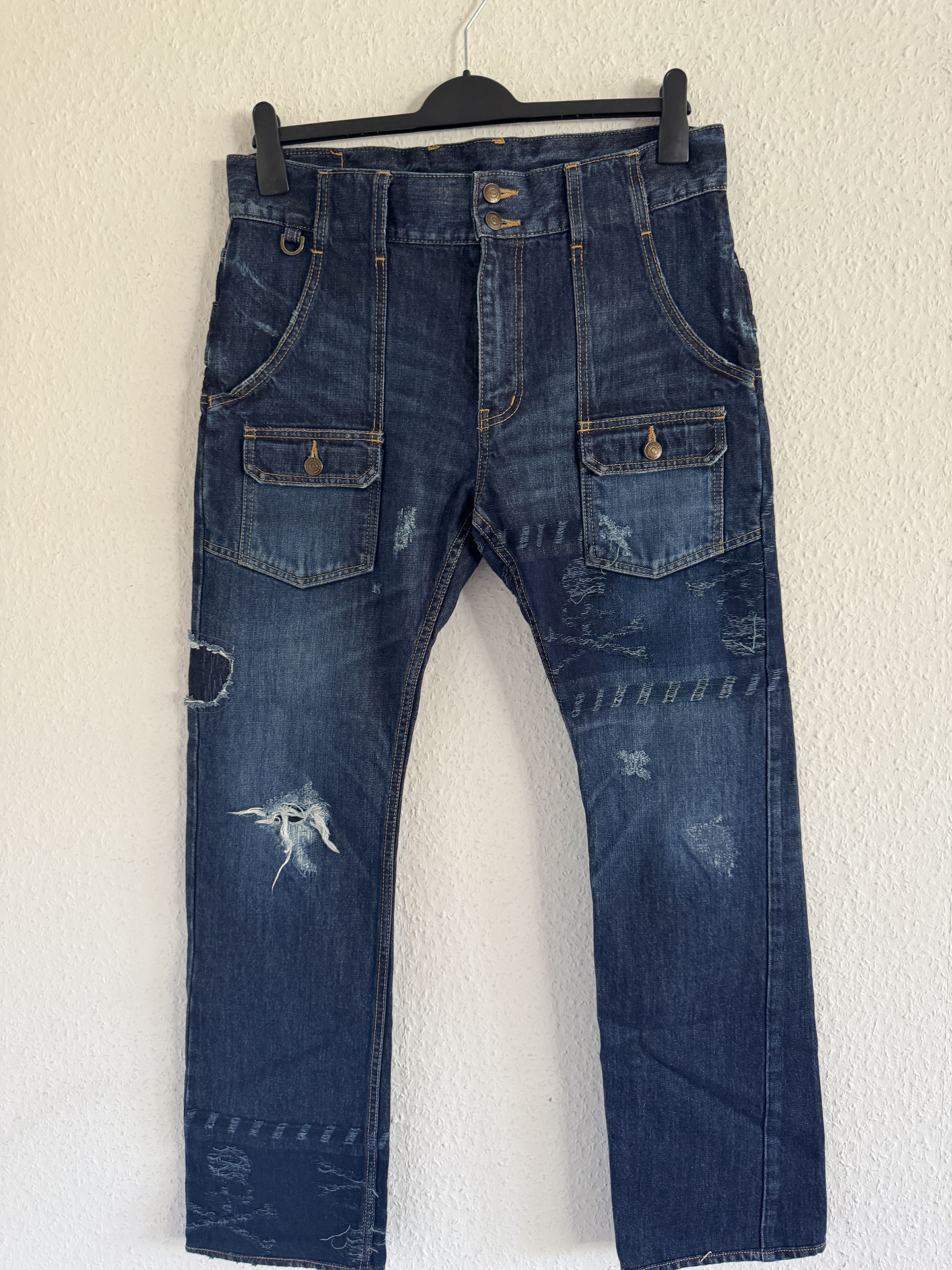 Mastermind Japan Distressed Skull Denim Size US 34 / EU 50 - 2 Thumbnail