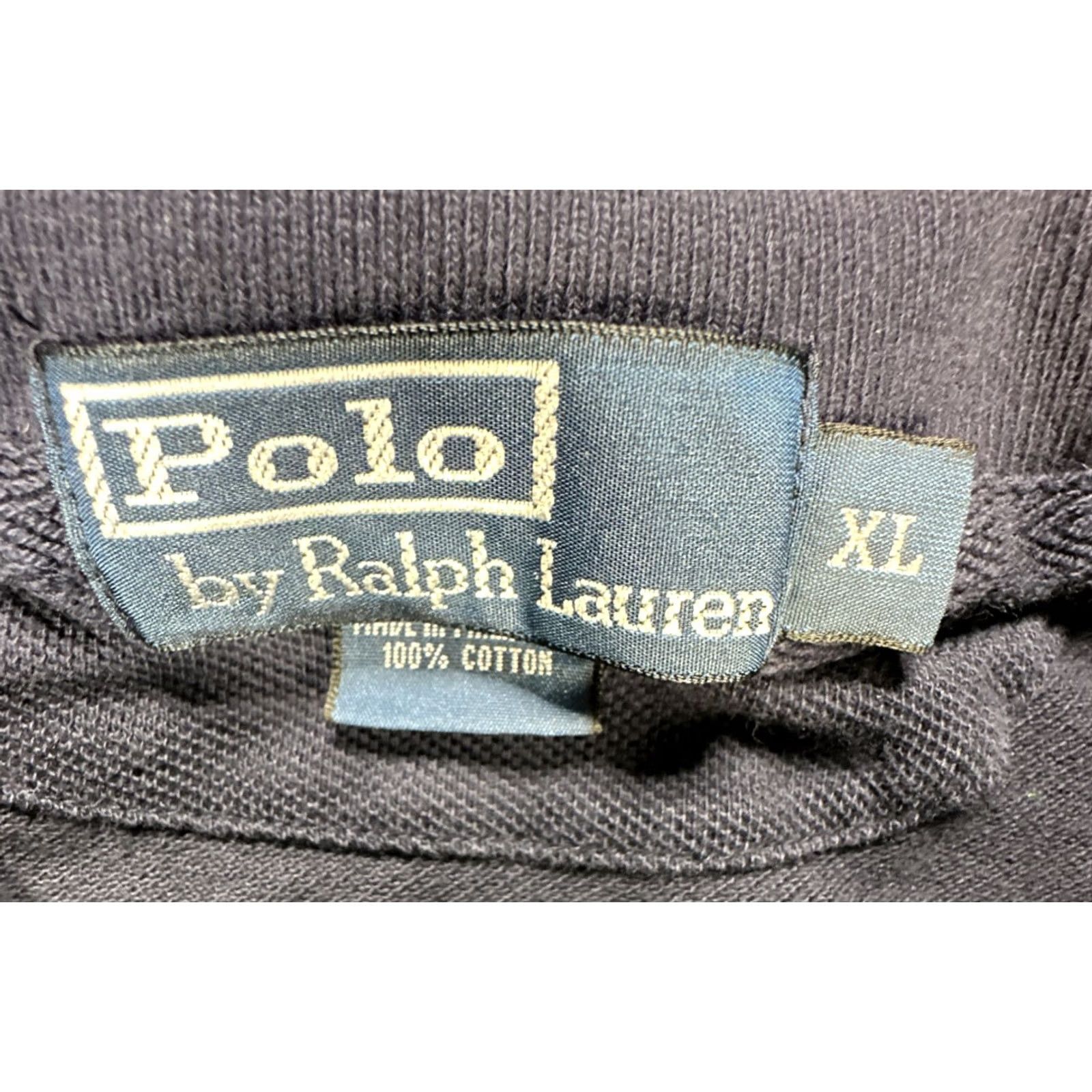 Polo Ralph Lauren VINTAGE Polo Ralph Lauren Shirt (Polo Ralph Lauren) Button-Up Long Sleeve Blue with Equestrian Logo Crest Pocket Mens XL (1/4 Button Polo) Size US XL / EU 56 / 4 - 5 Thumbnail