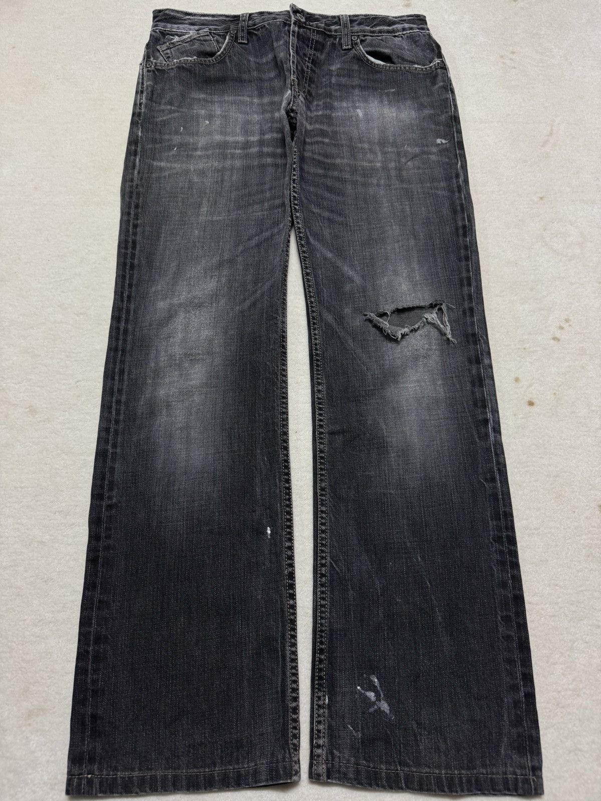If Six Was Nine VINTAGE 1990s JAPAN RAGS FLARED GRUNGE CRAZY DISTRESS FADES Size US 32 / EU 48 - 10 Thumbnail