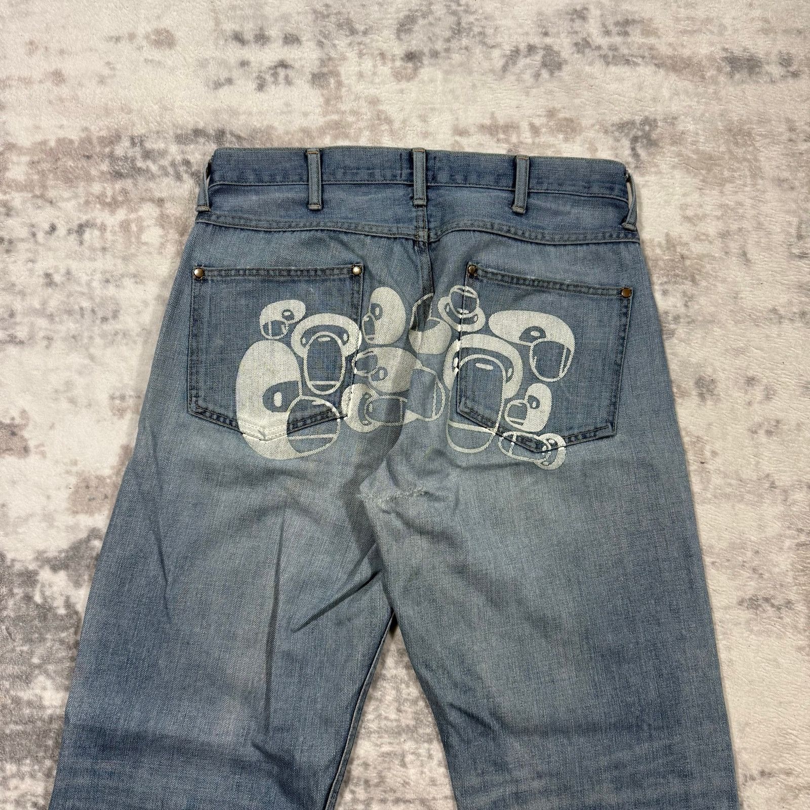 Bape × Nigo Authentic Bape 2000’s Baby Milo Faces Jeans 30 Size US 30 / EU 46 - 2 Thumbnail