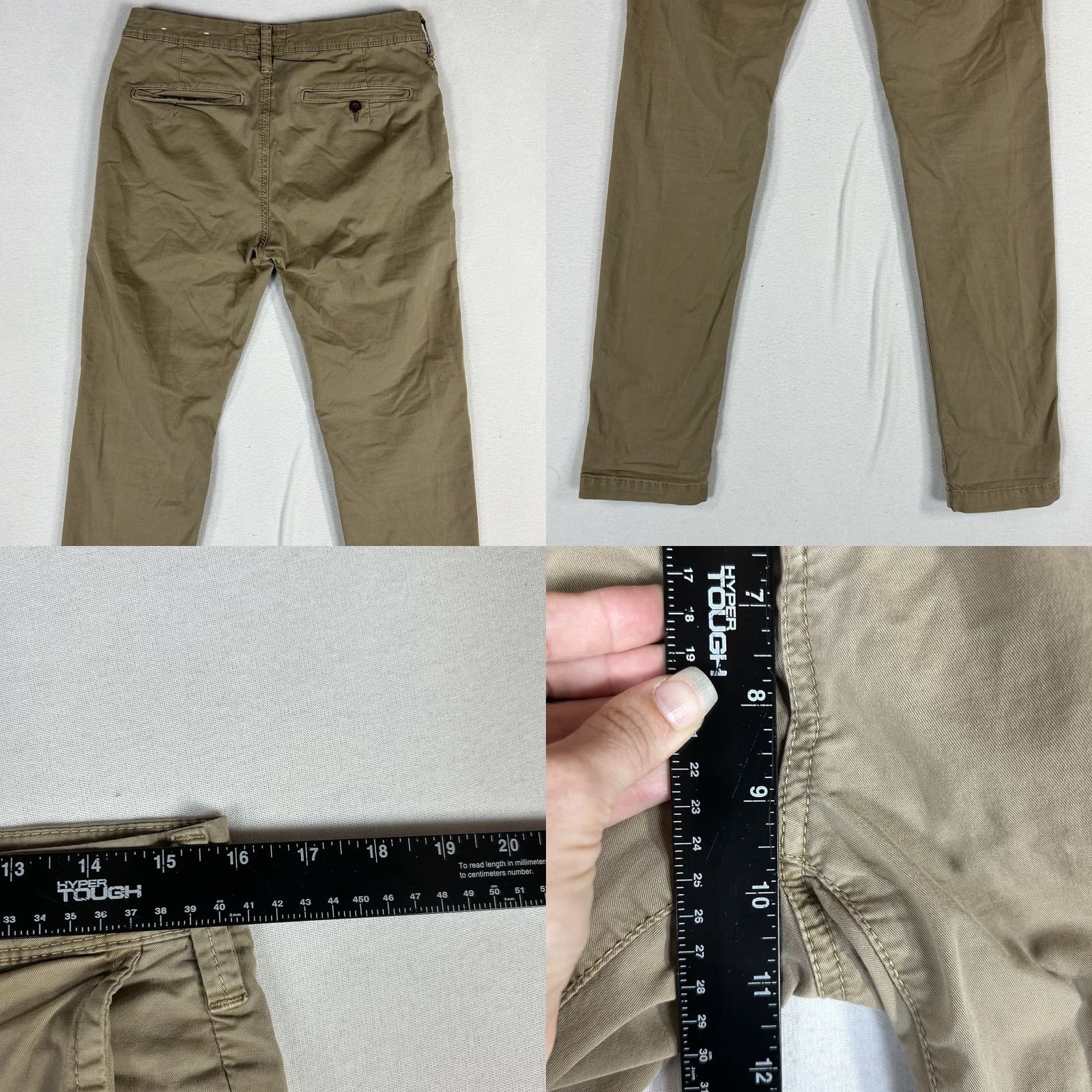 American Eagle Outfitters American Eagle Slim Taper Khaki Pants Men's 29x32 Beige Chino AEO Size US 29 - 9 Thumbnail