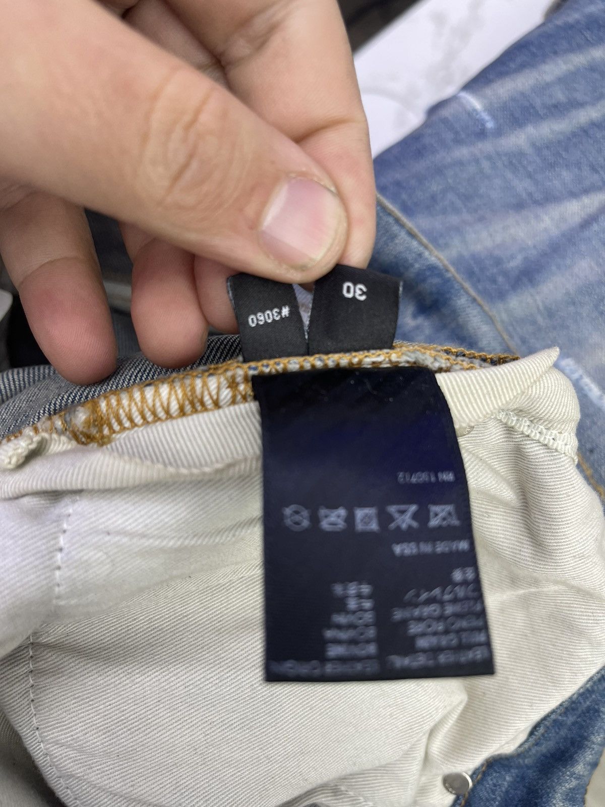 Amiri Amiri Leather Stitch Logo jeans ( brown) Size US 30 / EU 46 - 8 Thumbnail