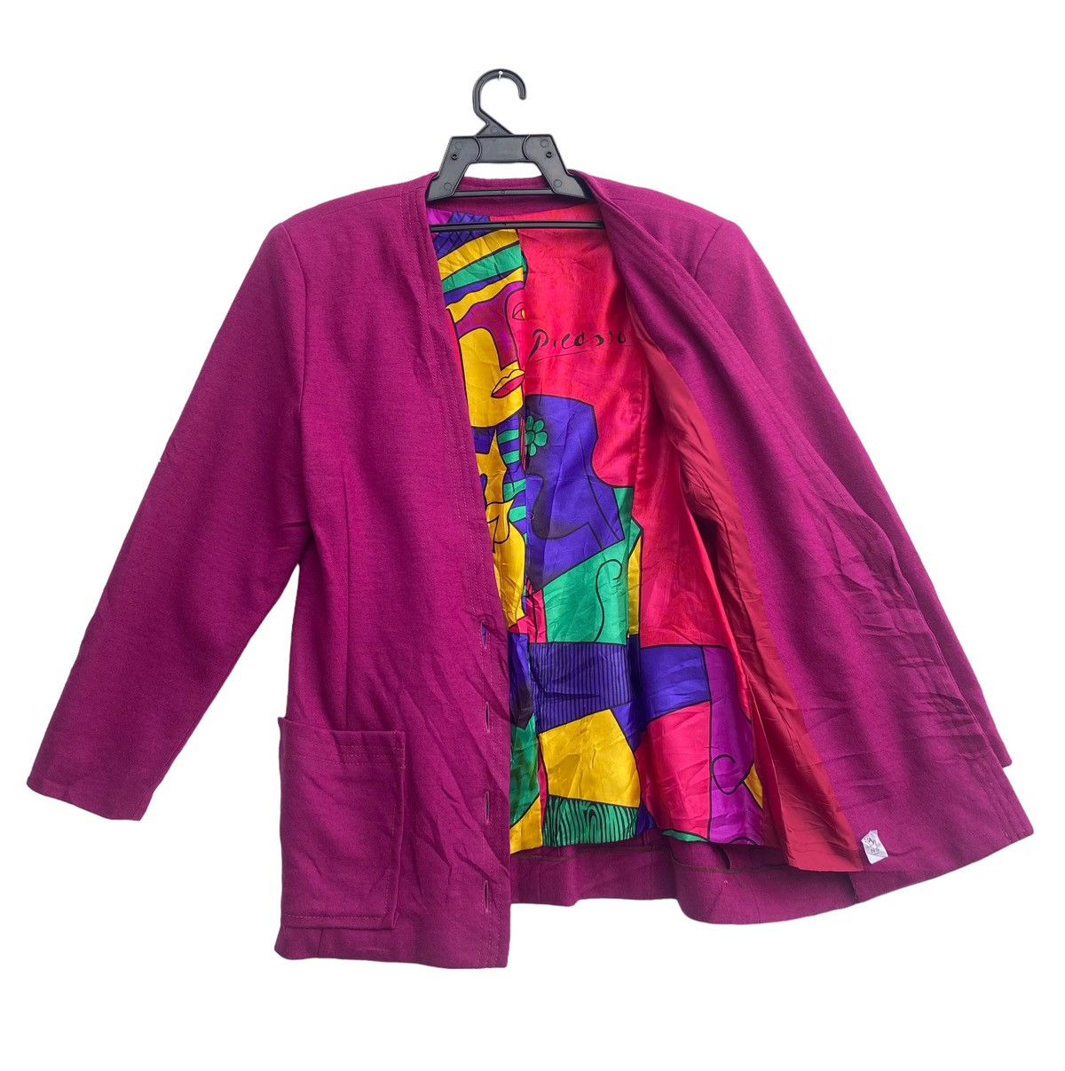 Vintage Vtg 90s Picasso art wool blazer rayon lined Size ONE SIZE - 1 Thumbnail