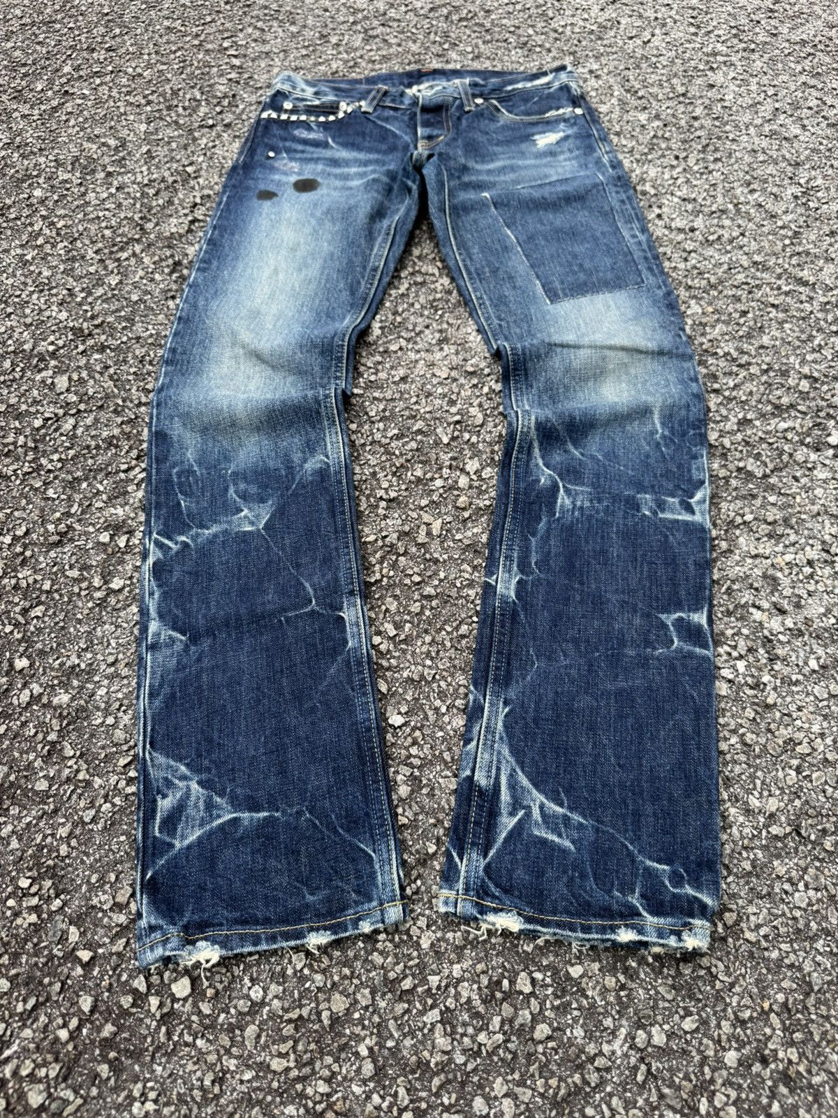 Hysteric Glamour HYSTERIC GLAMOUR JAPAN STUDDED UNISEX STYLE DISTRESSED JEANS Size US 29 - 2 Thumbnail