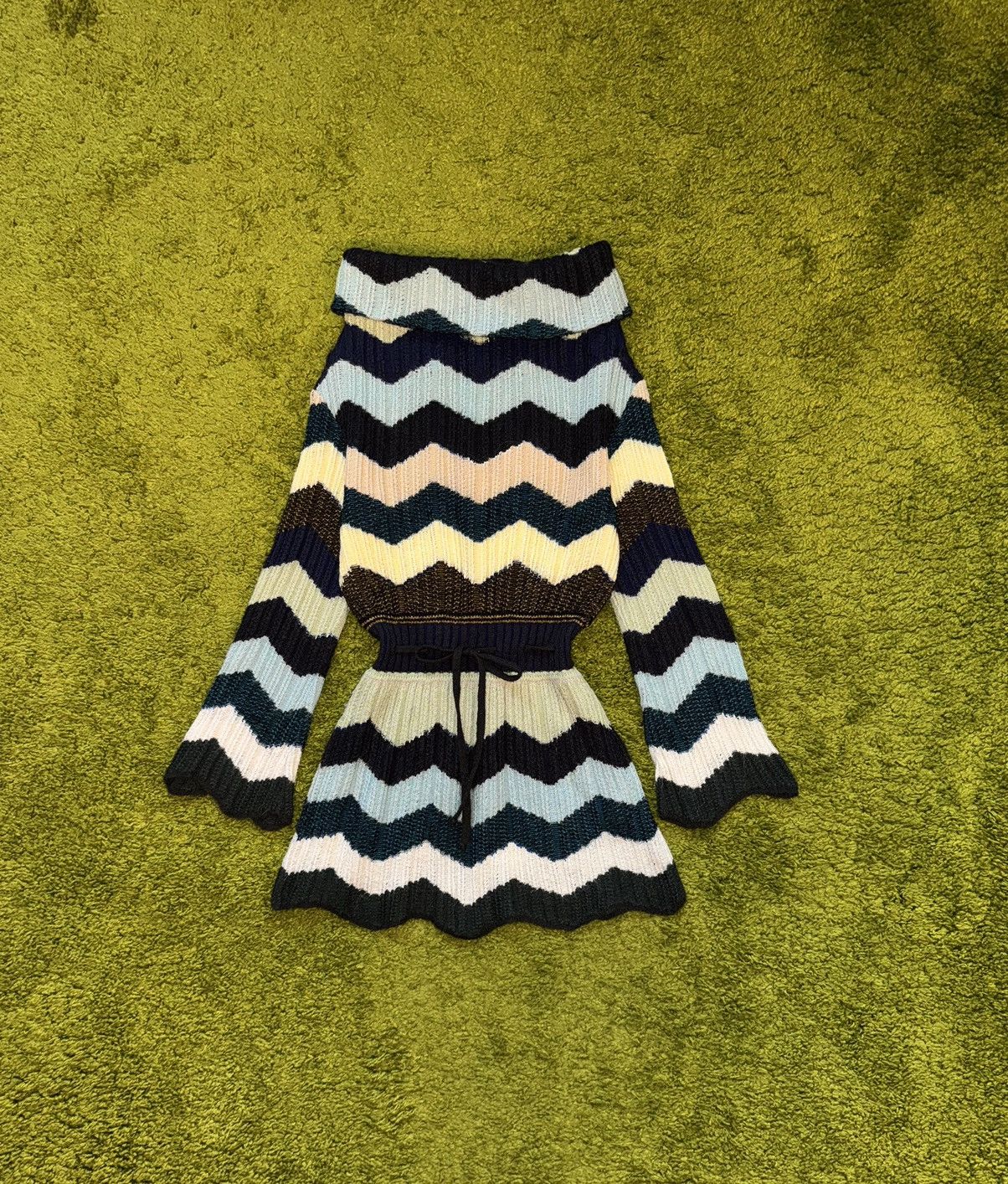 Missoni × Vintage Missoni 1990s vintage coloured zig zag pattern tunic sweater Size M / US 6-8 / IT 42-44 - 1 Thumbnail