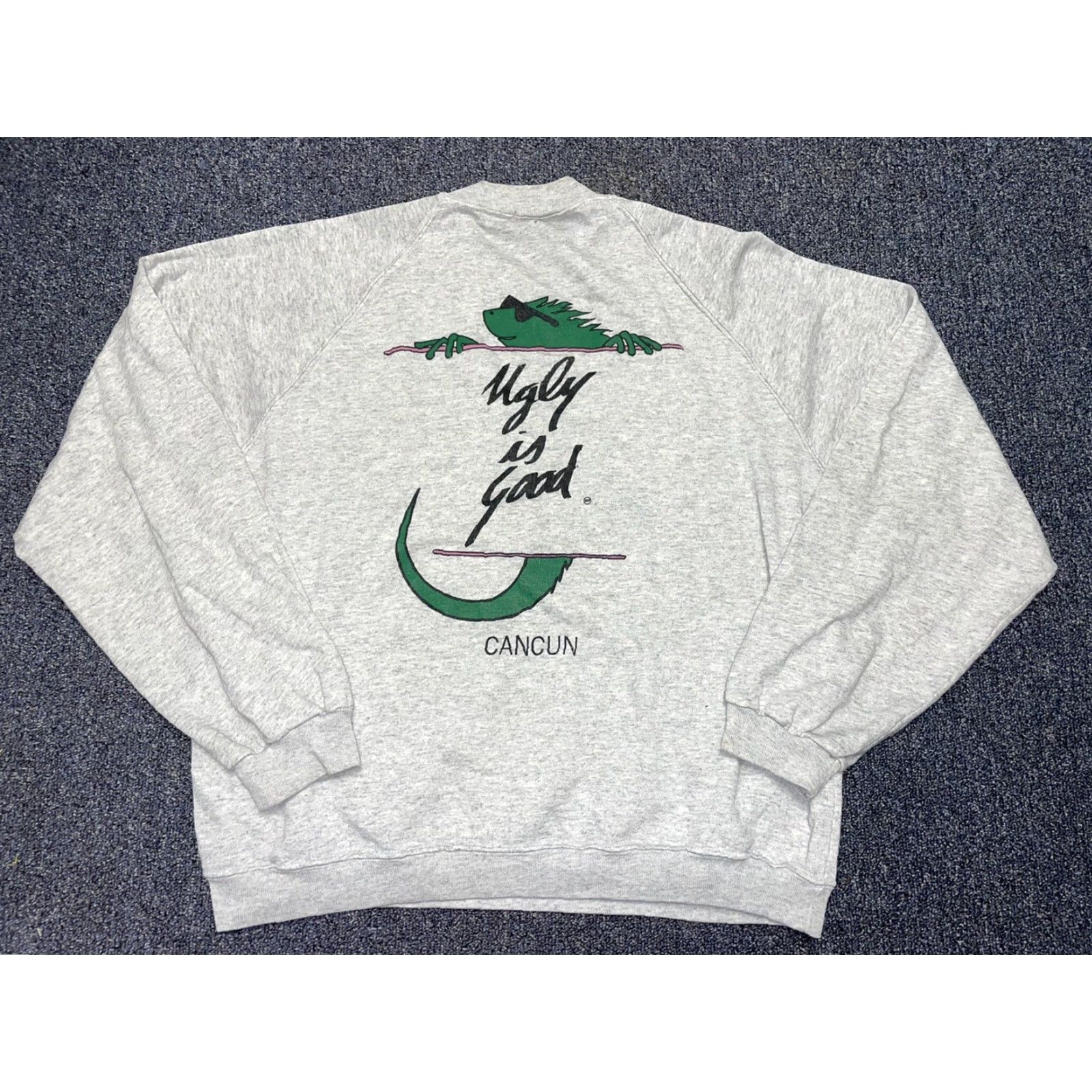 Vintage VINTAGE Iguana Animal Made in USA Crewneck Sweatshirt XL Crew Neck Sweatshirt Graphic Print Men Blue 90s Size US XL / EU 56 / 4 - 2 Thumbnail