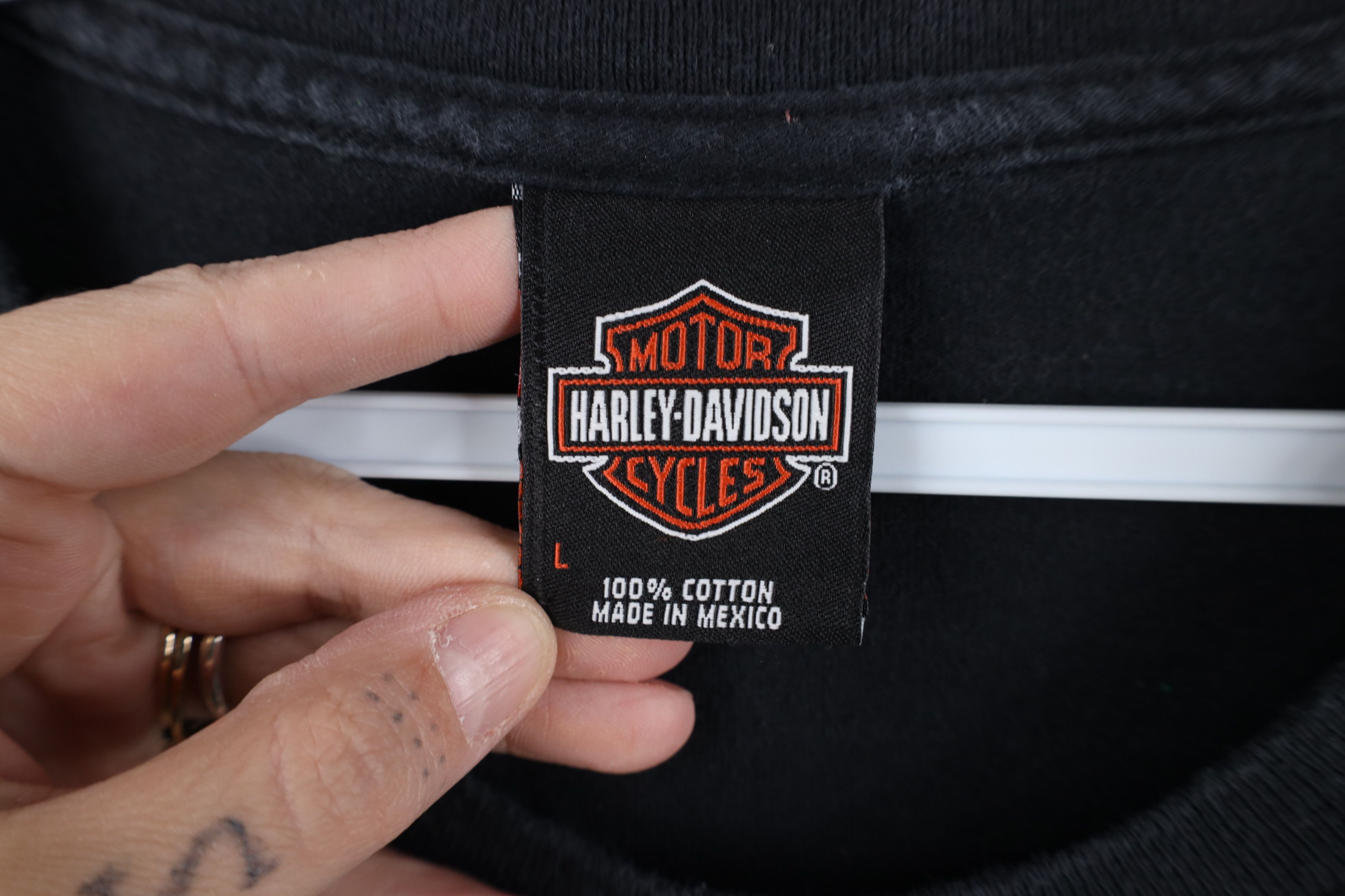 Harley Davidson Vintage Y2K Harley Davidson Spell Out Big Logo T-Shirt Black Size US L / EU 52-54 / 3 - 9 Thumbnail