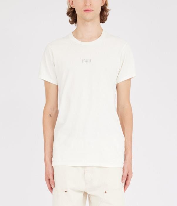 Maison Margiela o1bcso1str0526 Stamped Logo T-Shirt in Off White Size US L / EU 52-54 / 3 - 1 Thumbnail