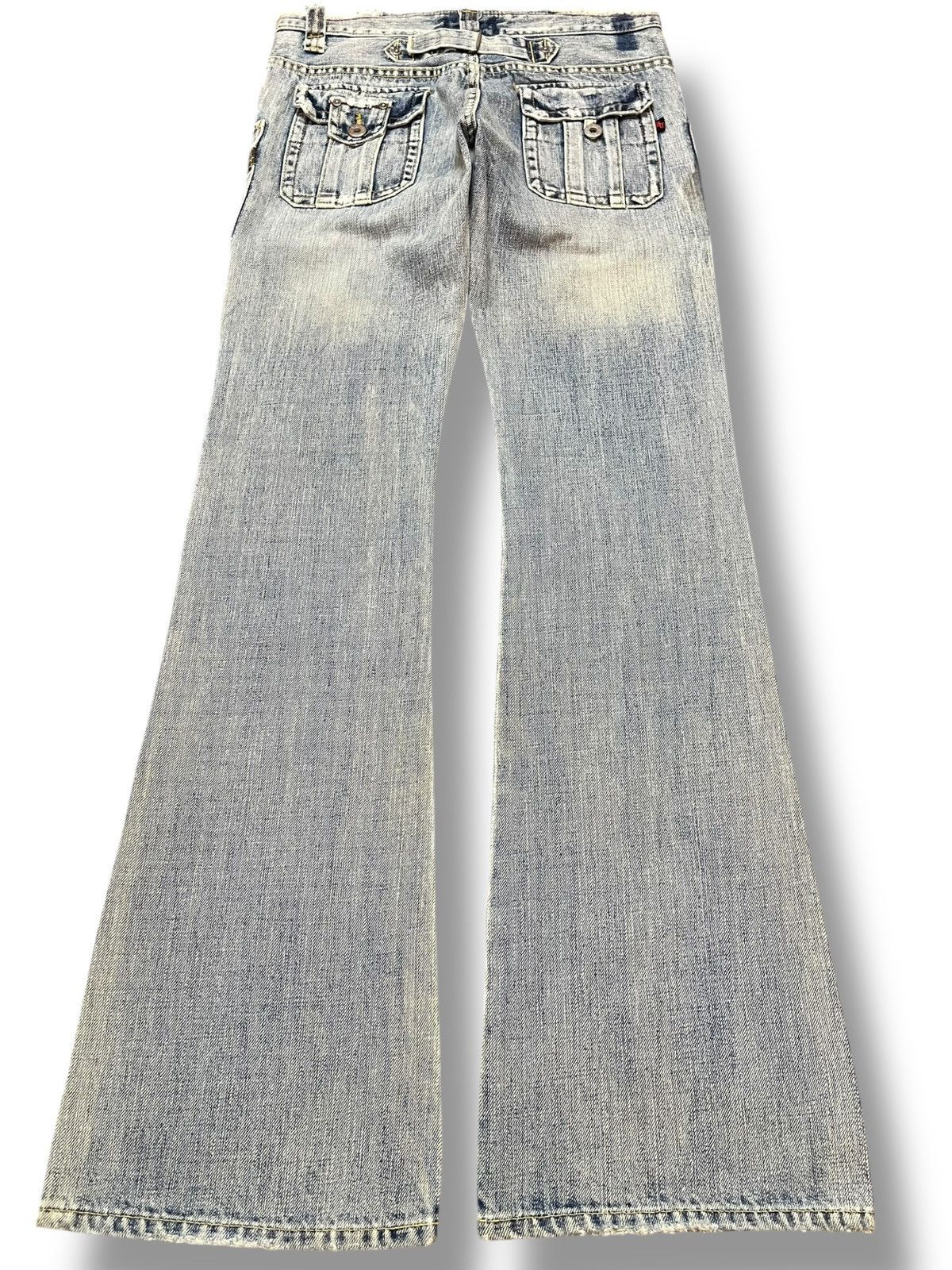 Japanese Brand Vintage Sweet Camel Flare Bootcut Buckle Belt Denim Size US 29 - 5 Thumbnail