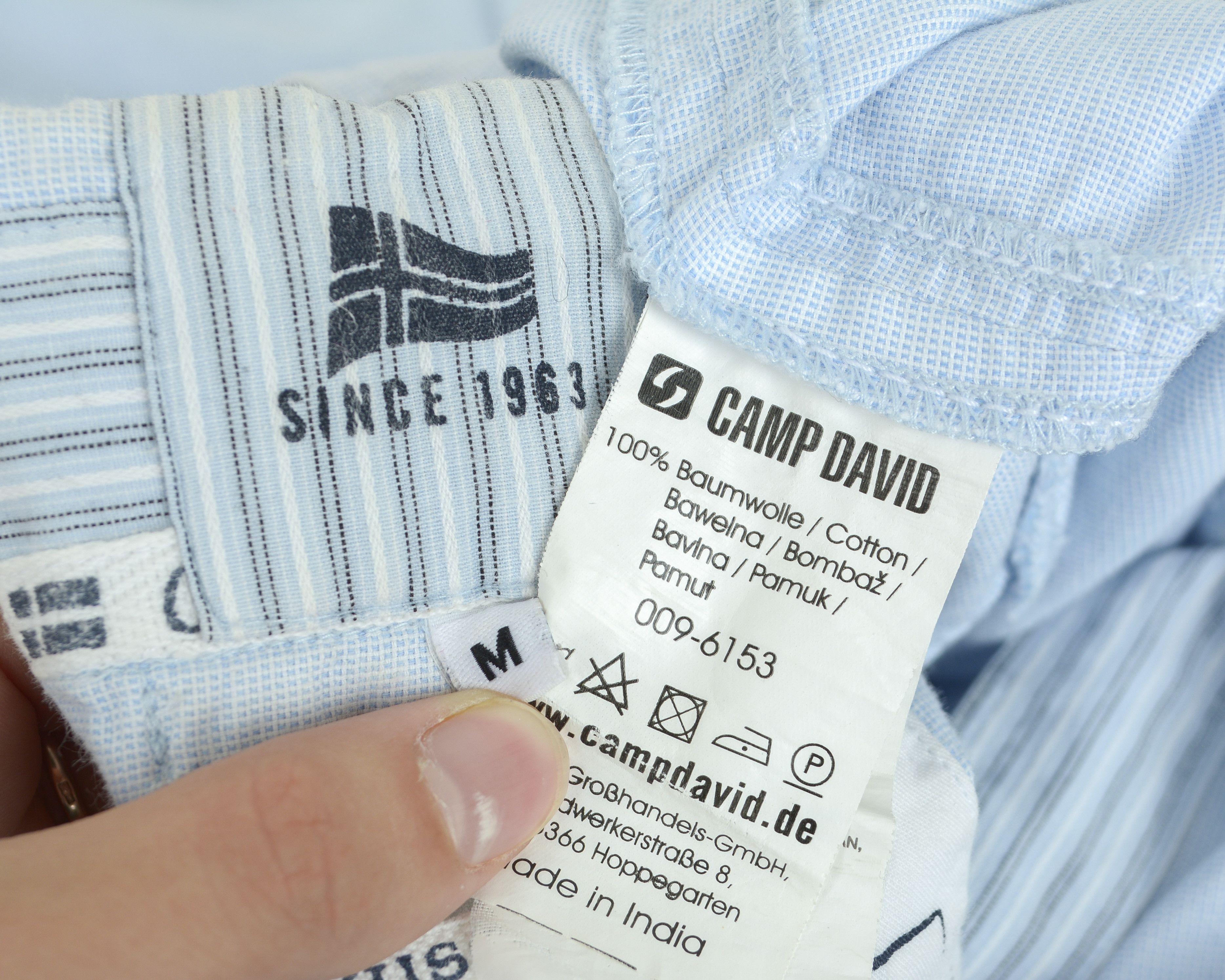 Camp David Shirt Muscle Fit M Long Sleeve Cotton Casual Button Up Blue Size US M / EU 48-50 / 2 - 2 Thumbnail