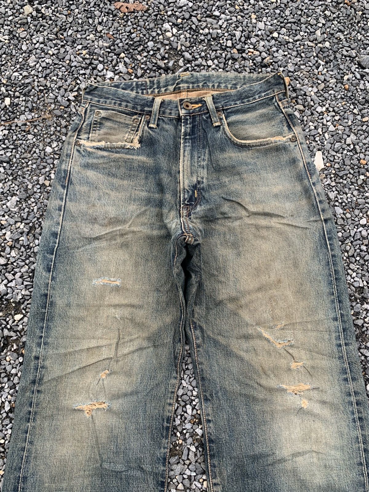 Edwin VINTAGE EDWIN 505 SELVEDGE BAGGY RUSTY DISTRESSED DENIM Size US 28 / EU 44 - 6 Thumbnail