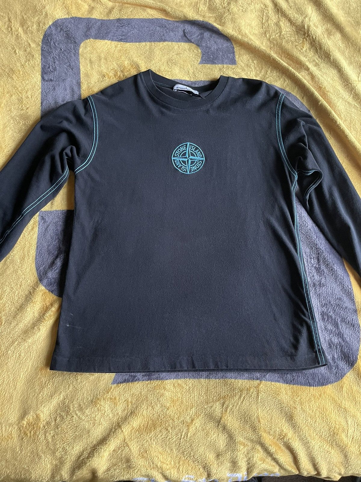 image of Stone Island Long Sleeve in Black, Men's (Size Small)