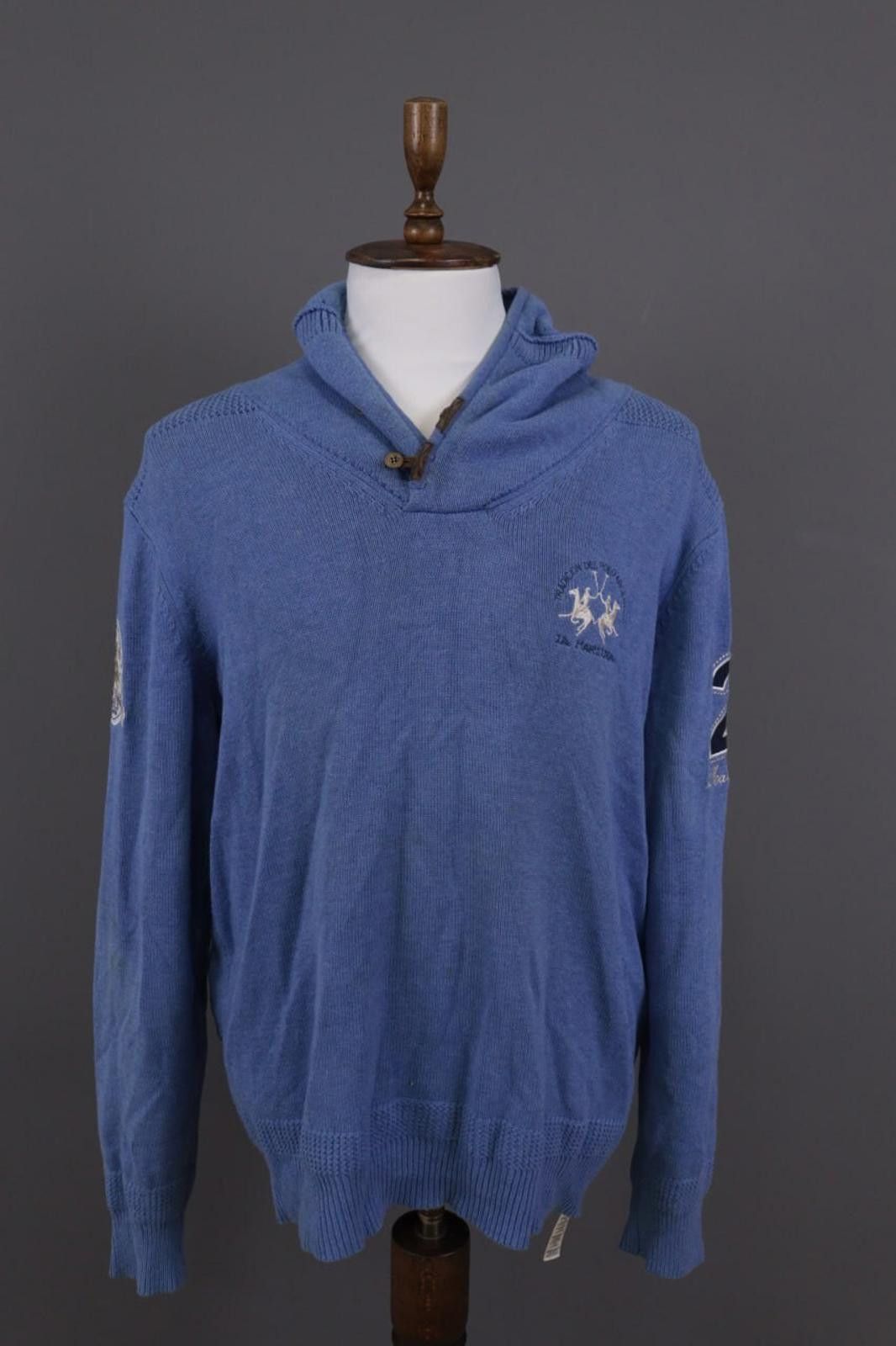 La Martina La Martina Buenos Aires Blue Knit Sweater Size 2XL / XXL Size US XXL / EU 58 / 5 - 1 Thumbnail