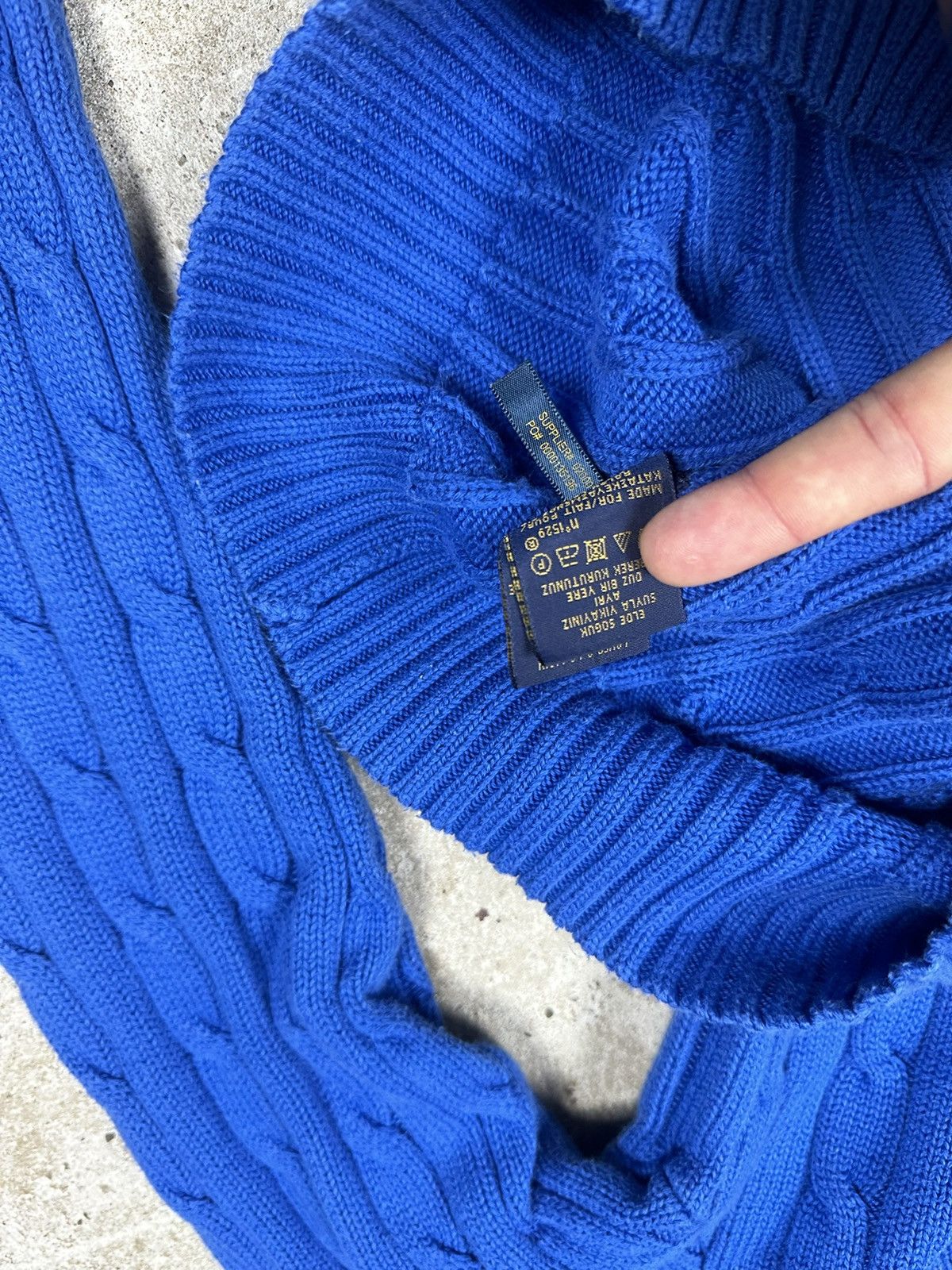 Polo Ralph Lauren × Vintage Vintage Y2K Polo Ralph Lauren Cable Knit V Neck Sweater Blue Size US XS / EU 42 / 0 - 9 Thumbnail