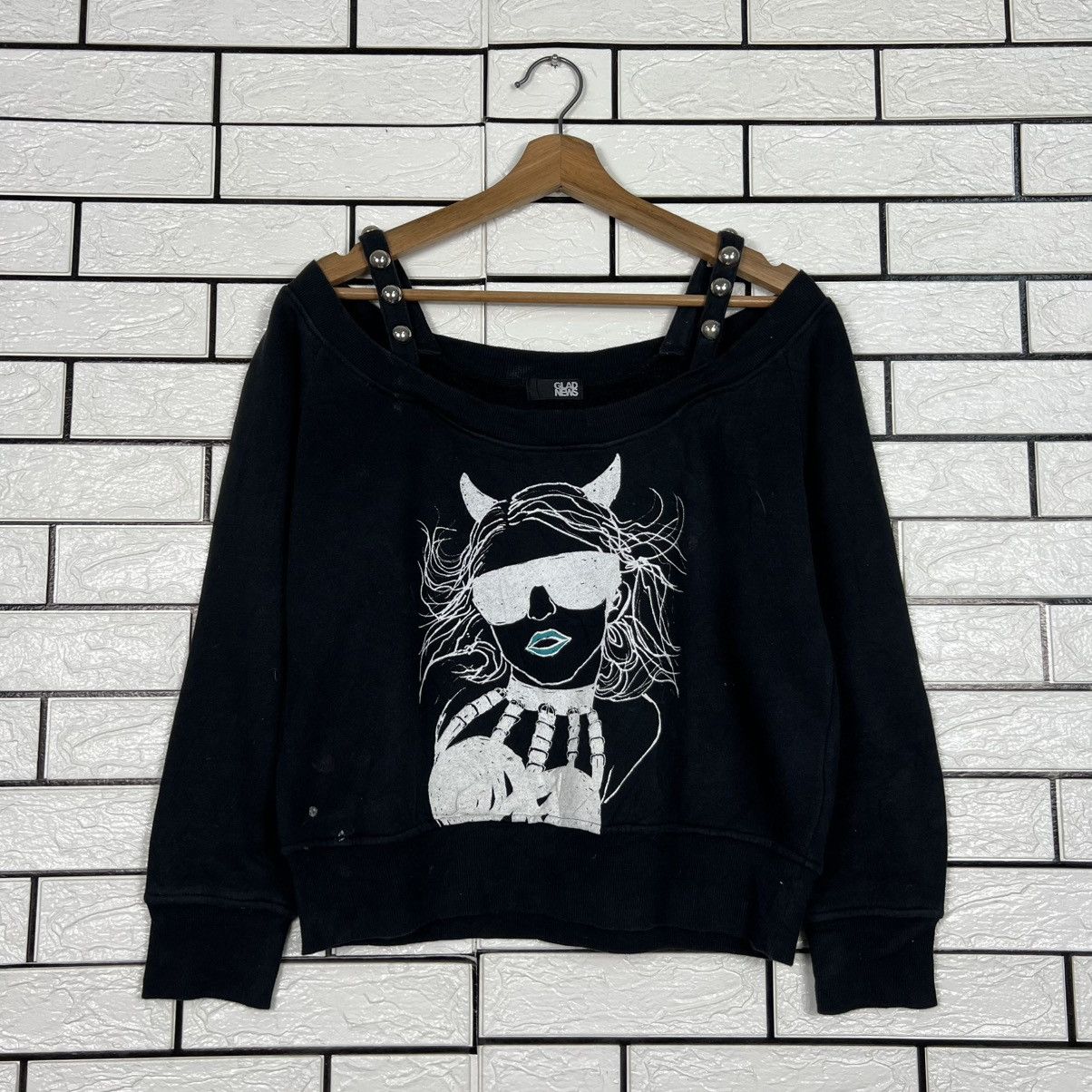 Japanese Brand Devil Girl Graphic Printed Lolita Punk Sweatshirt #4217-C192 Size S / US 4 / IT 40 - 1 Thumbnail