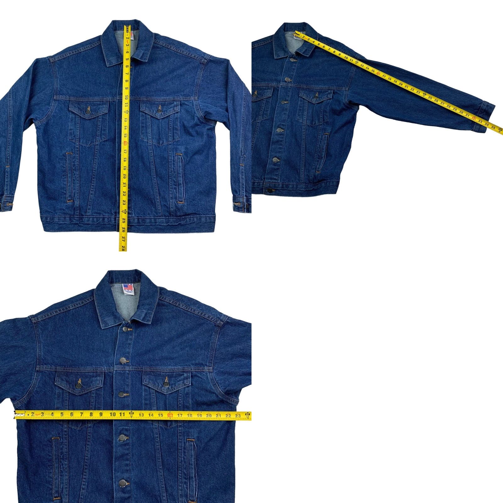 Denime VINTAGE Tyca Denim Trucker Jacket Men's Embossed Steam Engine Blue Medium USA Jacket Size US M / EU 48-50 / 2 - 8 Thumbnail