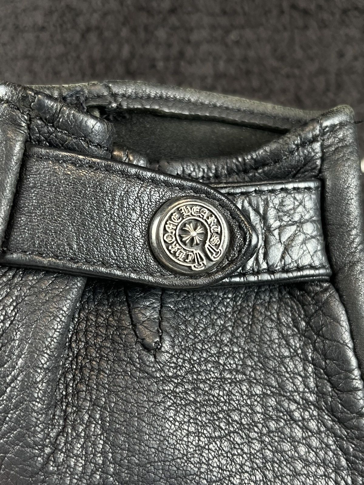 Chrome Hearts Chrome Hearts Silver Horseshoe Leather Gloves Black Size ONE SIZE - 4 Thumbnail