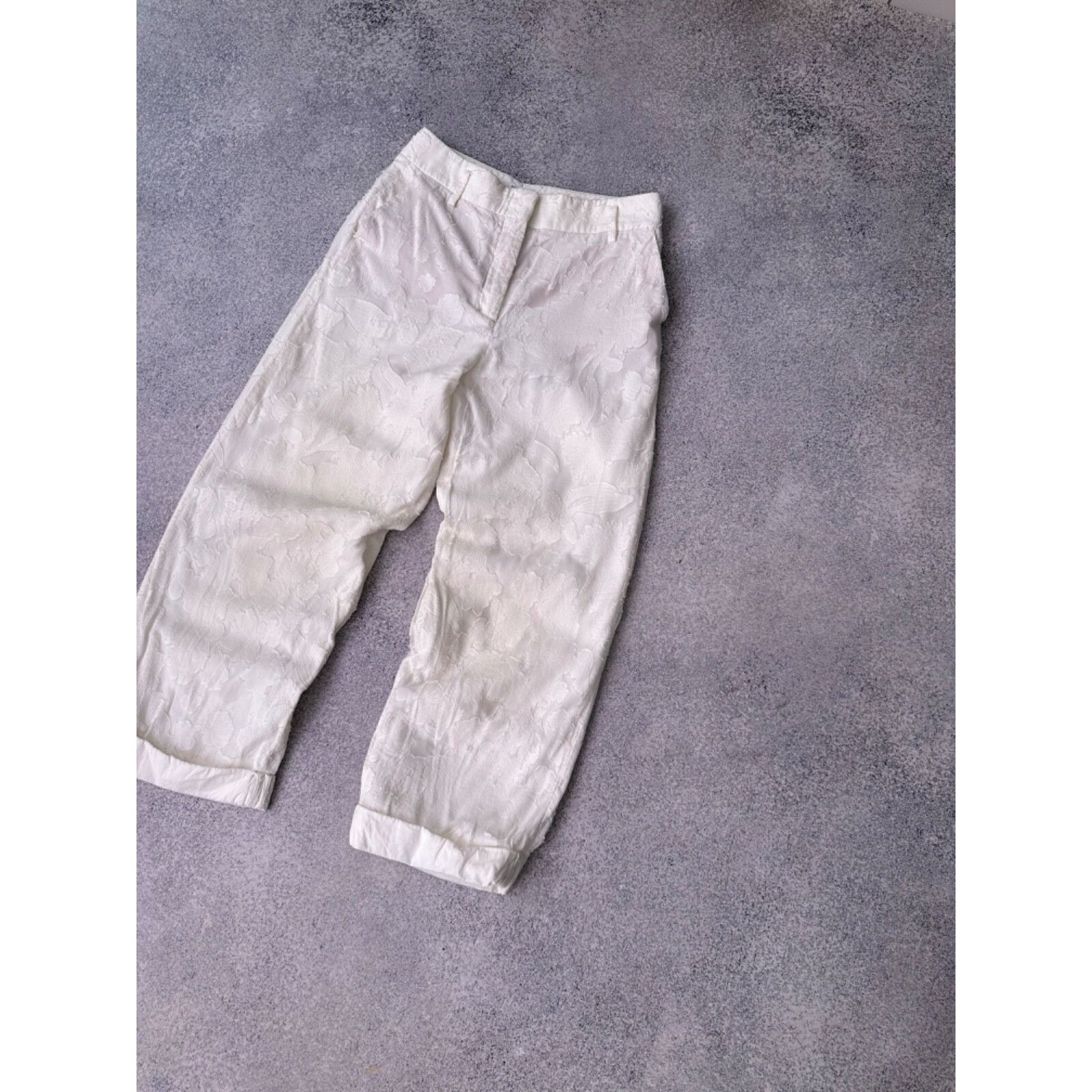 DOROTHEE SCHUMACHER VTG Dorothee Schumacher Floral White Wide Leg Woman Pants Size 26" / US 2 / IT 38 - 3 Thumbnail