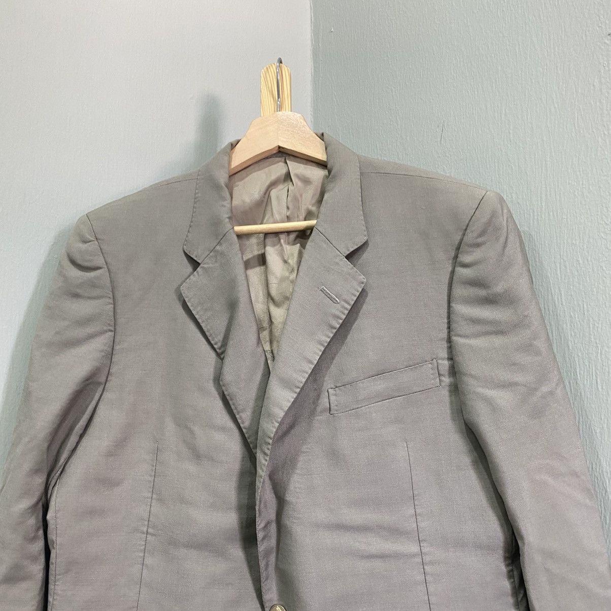 Burberry Vintage Burberrys Wool & Mohair Blazer Grey BE4 (US 38S) Size 38S - 4 Thumbnail