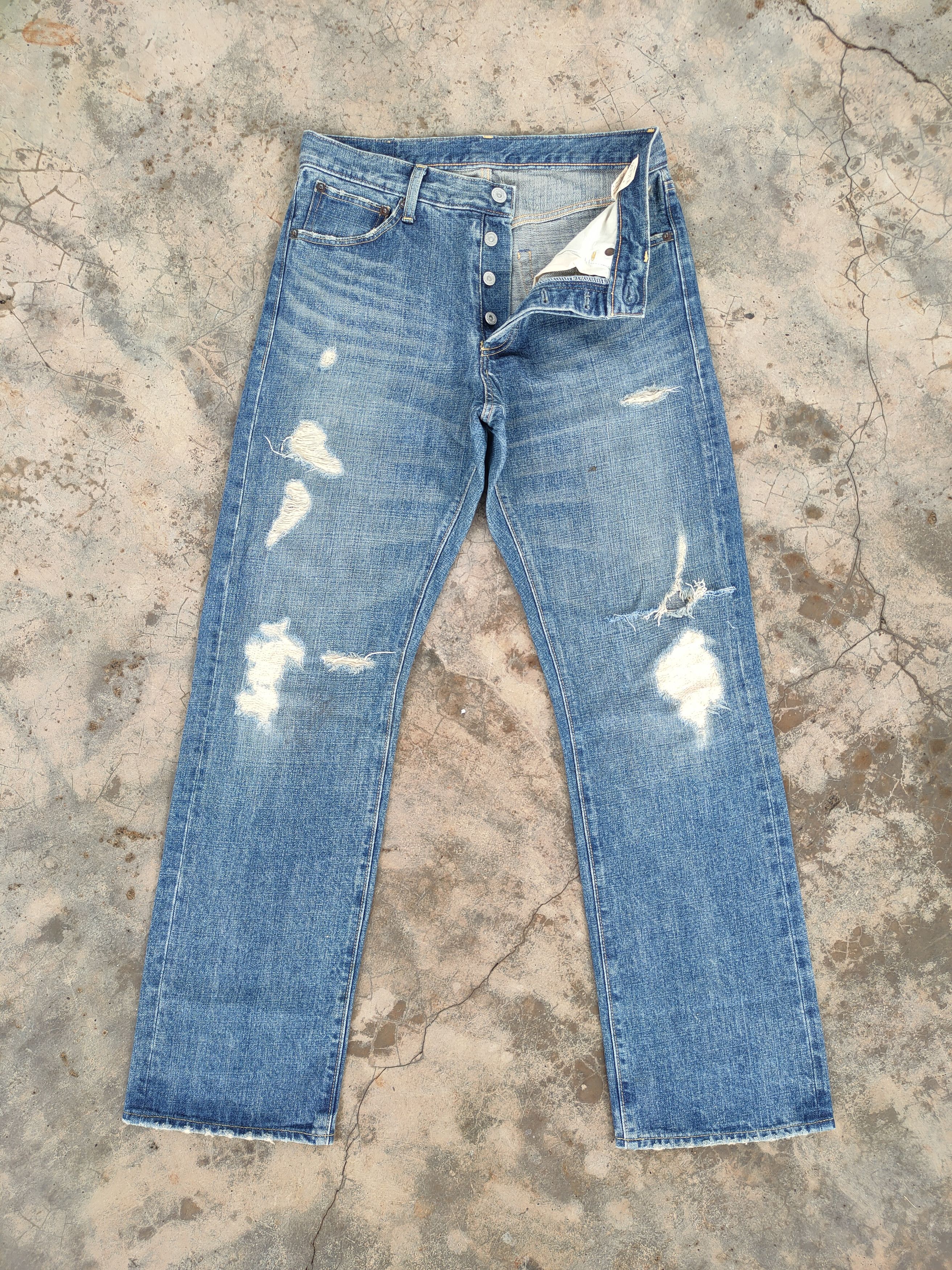 Vision Streetwear Vintage japanese button fly faded jeans denim pants Size US 30 / EU 46 - 2 Thumbnail