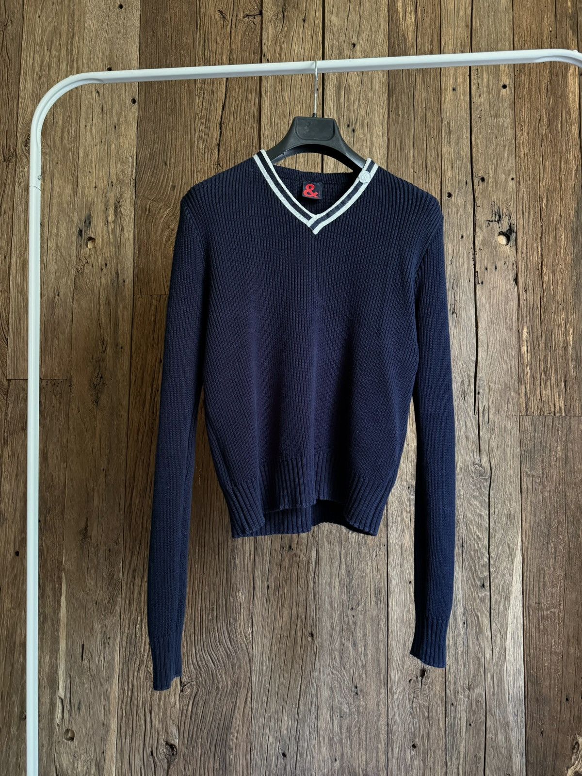 Dolce & Gabbana × Vintage Vintage 00s Dolce & Gabbana Women’s V-neck Ribbed Sweater Size L / US 10 / IT 46 - 1 Thumbnail