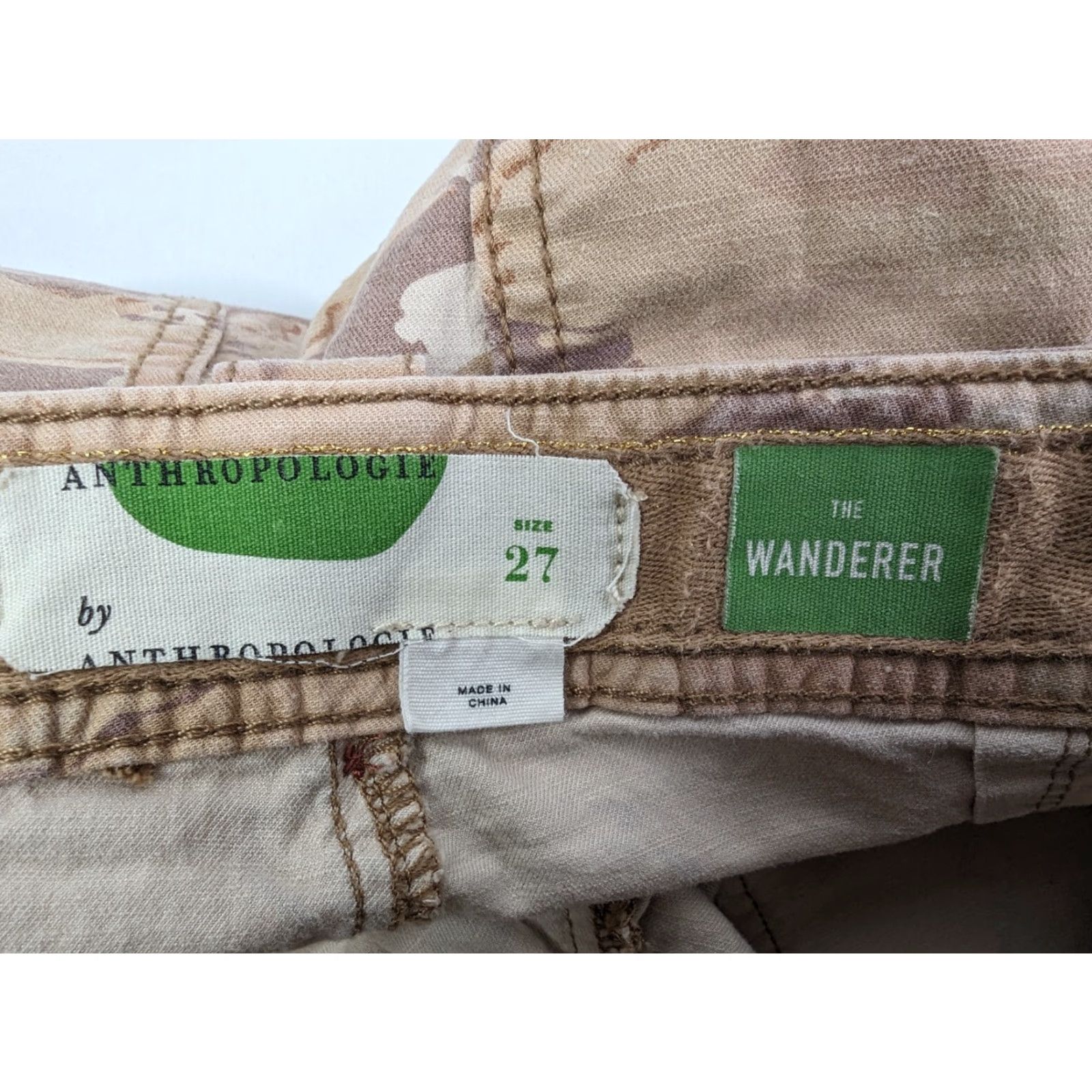 Anthropologie VINTAGE Anthropologie The Wanderer Shorts Size 27 Tan Camo Camoflauge Utility Cargo Size 27" / US 4 / IT 40 - 7 Thumbnail