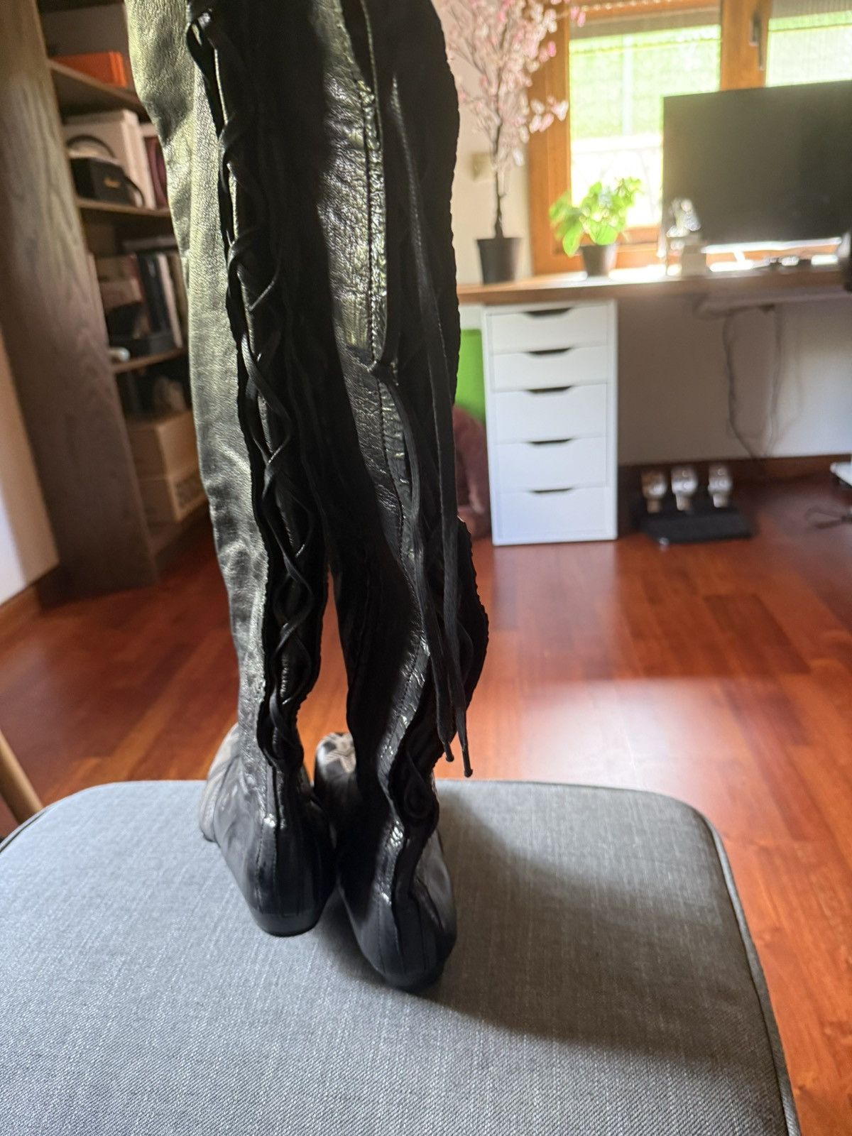 Marithe + Francois Girbaud Marithé François Girbaud Over-the-Knee Lace-Up Leather Boots Size US 7 / IT 37 - 2 Thumbnail