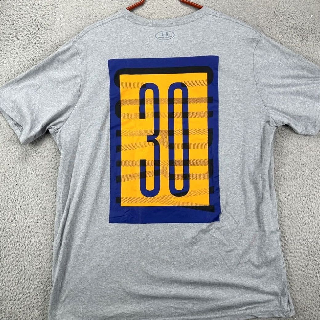 Under Armour Steph Curry Golden State Warrior T-Shirt Men 2XL Heat Gear Gray NBA Under Armour Size US XXL / EU 58 / 5 - 3 Thumbnail