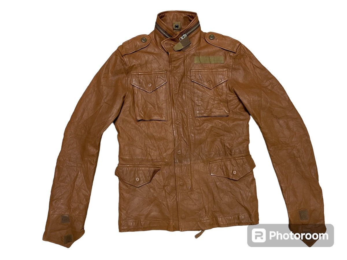 image of 2000S Ppfm Multi-Pocket Leather Jacket in Brown, Men's (Size Medium)