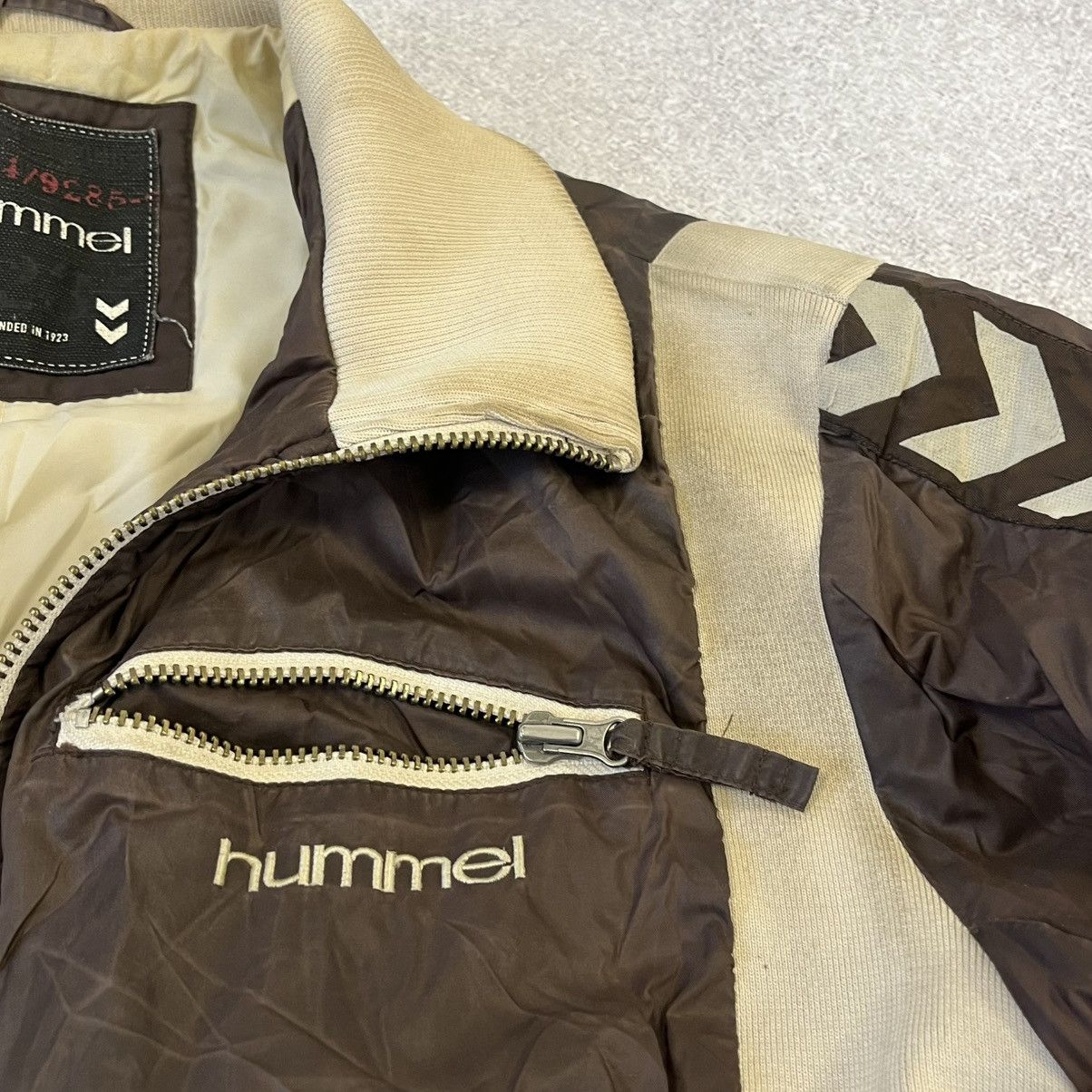 Hummel Brown Hummel bomber jacket vintage trashed Size US XL / EU 56 / 4 - 5 Thumbnail