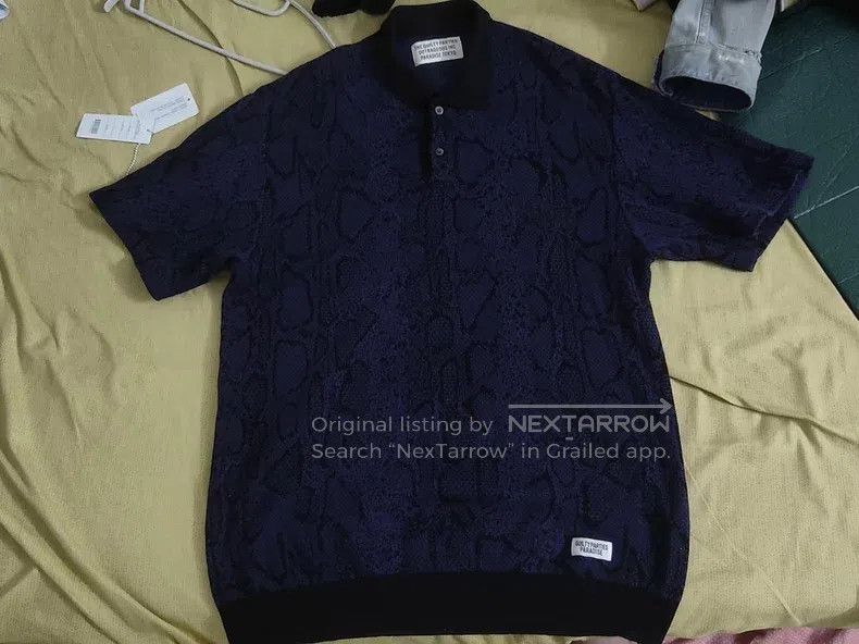 Wacko Maria Wacko Maria Purple snake pattern knitted Polo Size US L / EU 52-54 / 3 - 1 Thumbnail