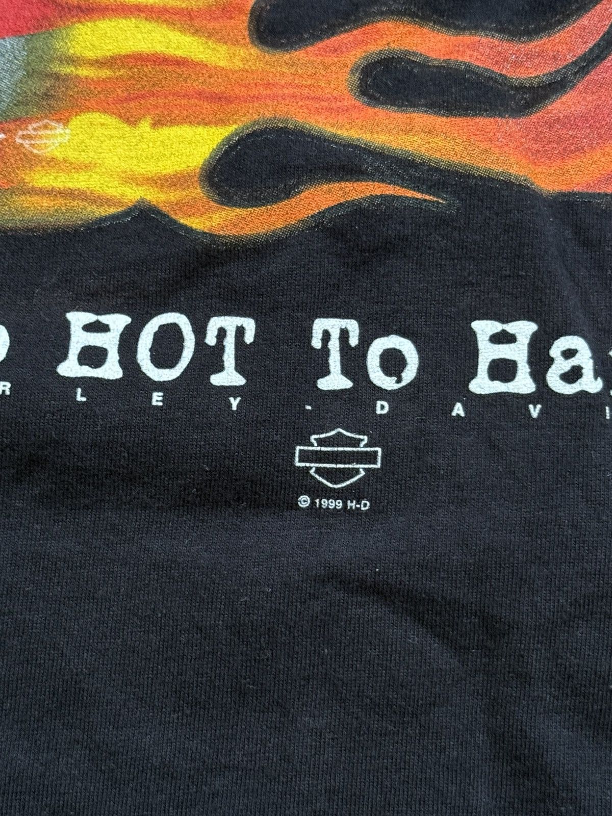Harley Davidson Vintage 90s Flame Harley Davidson 1999 Long Sleeve Shirt Size US XL / EU 56 / 4 - 4 Thumbnail