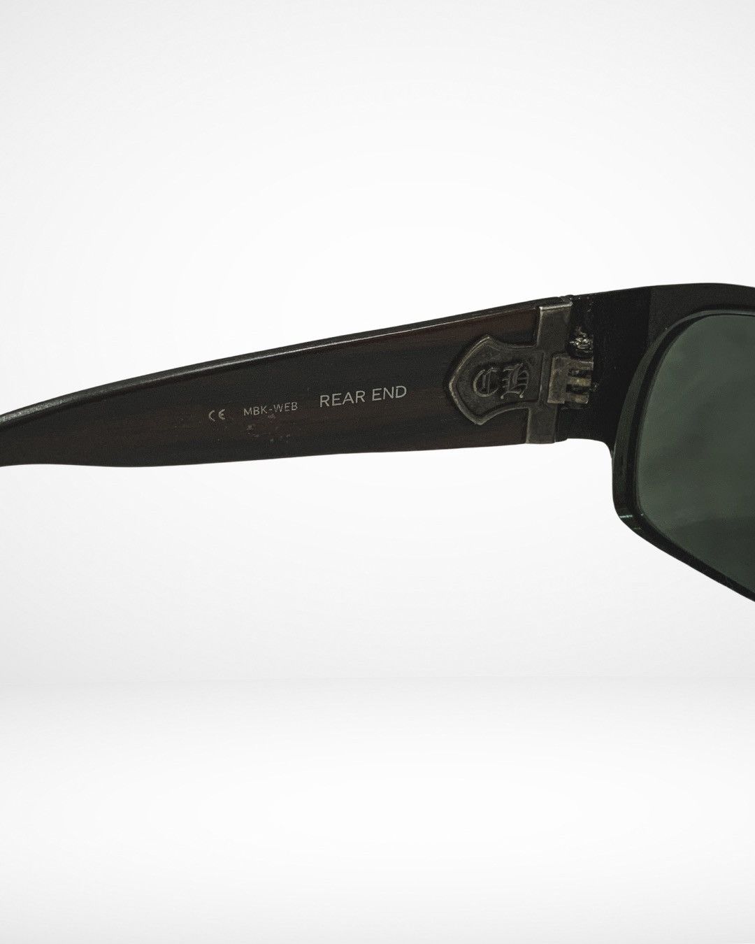 Chrome Hearts 1990s Rear End Wood Frame Fleur De Lis Silver Sunglasses Size ONE SIZE - 9 Thumbnail