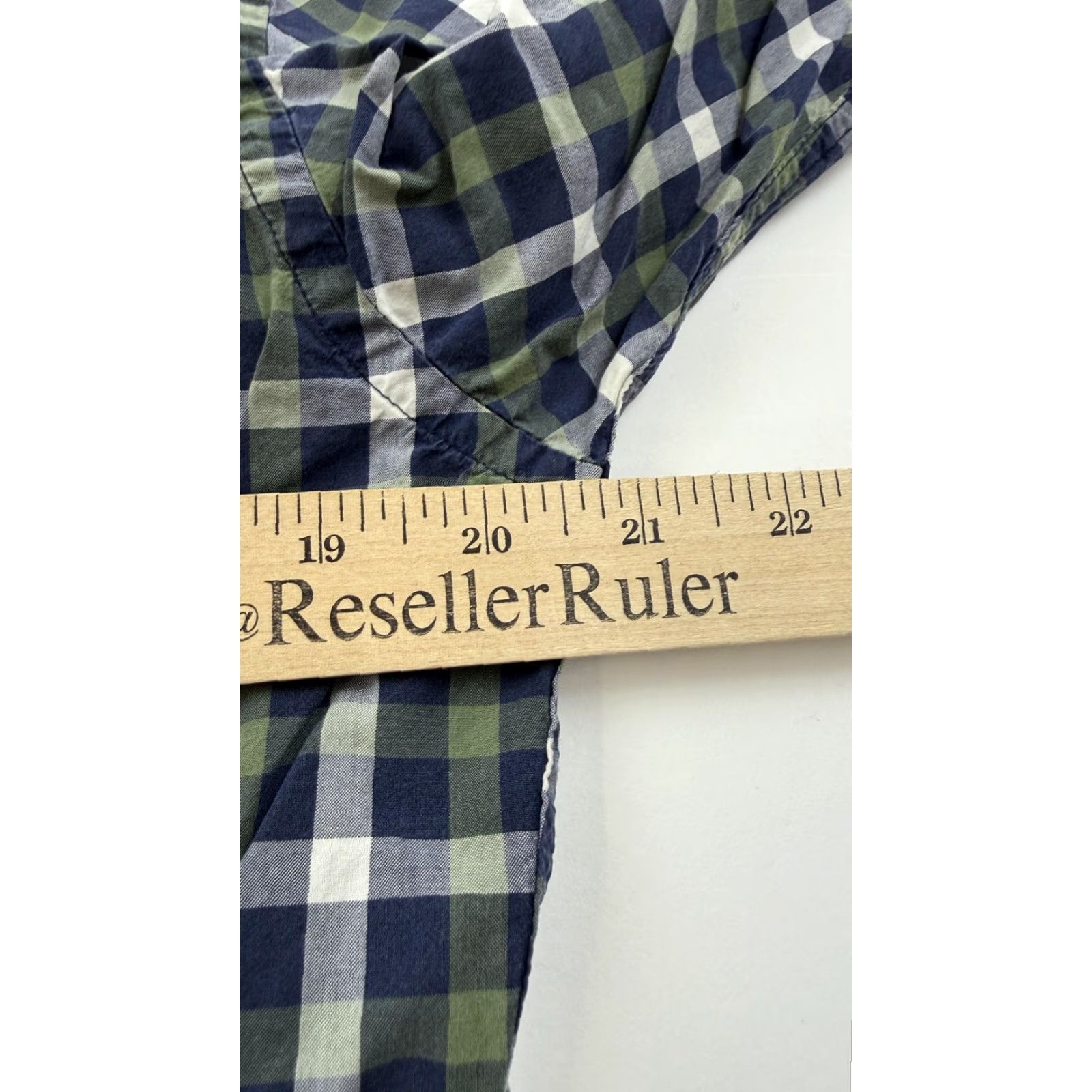 Banana Republic Banana Republic Shirt Mens Medium Blue Green Plaid Soft Wash Tailored Slim Fit Size US M / EU 48-50 / 2 - 8 Thumbnail