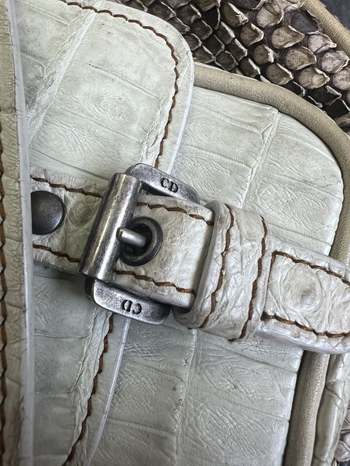 Dior × John Galliano Dior Limited Edition python and alligator skin gaucho Bag Size ONE SIZE - 4 Thumbnail