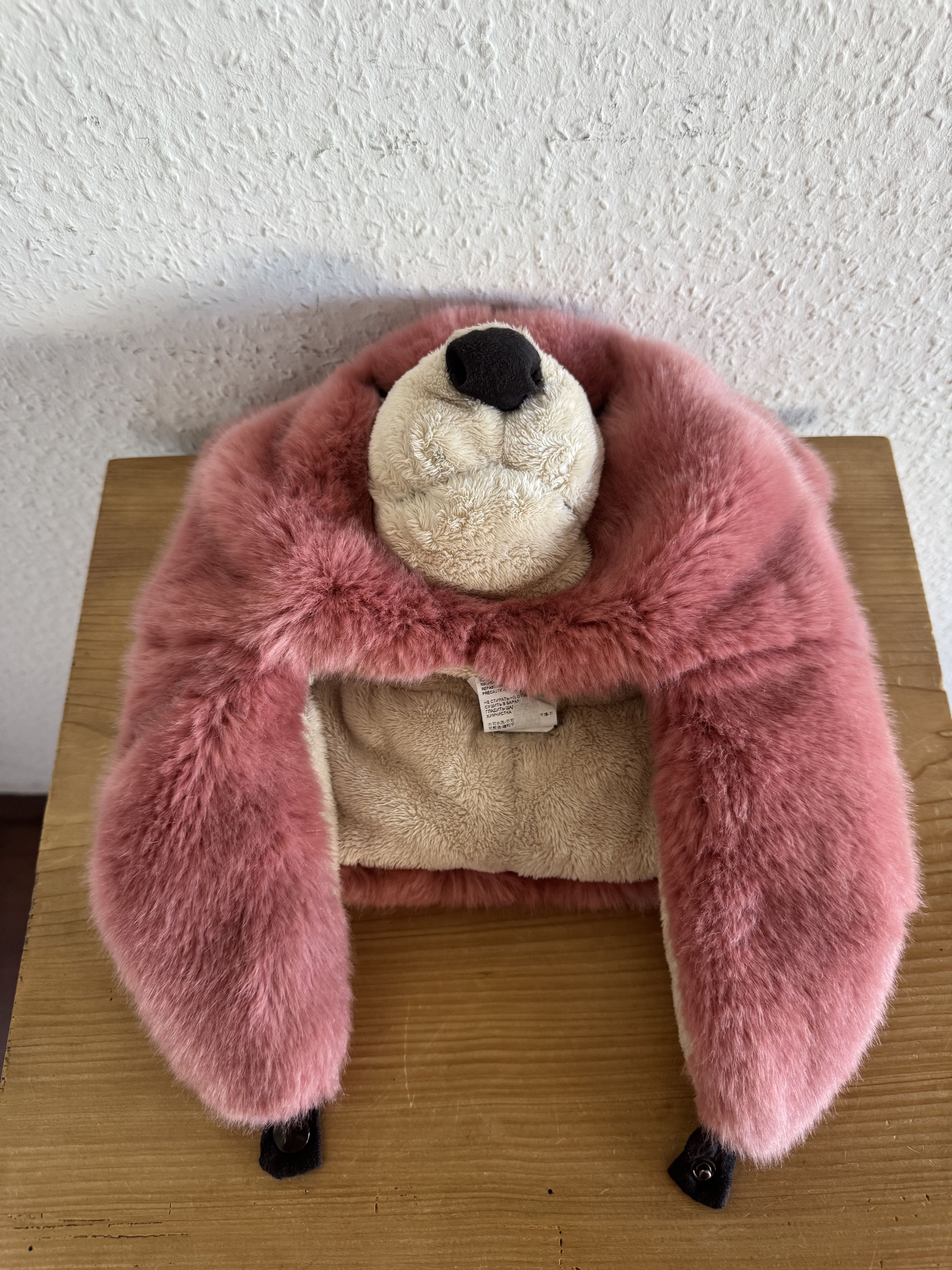 Dolce & Gabbana FW17 Pink Plush Bear Head Hat Size ONE SIZE - 1 Thumbnail