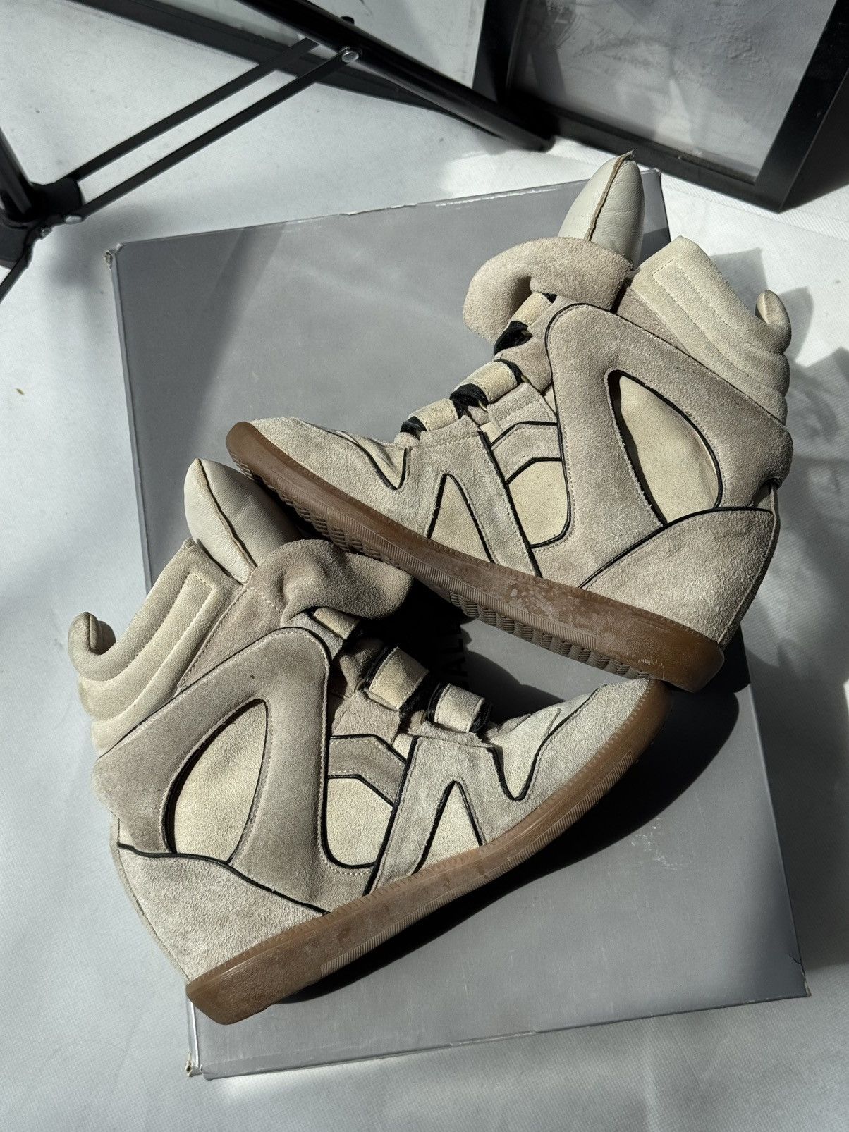 Isabel Marant Rare Isabel Marant Bekett sneakers shoes beige Suede Wedge Size US 8 / IT 38 - 12 Thumbnail