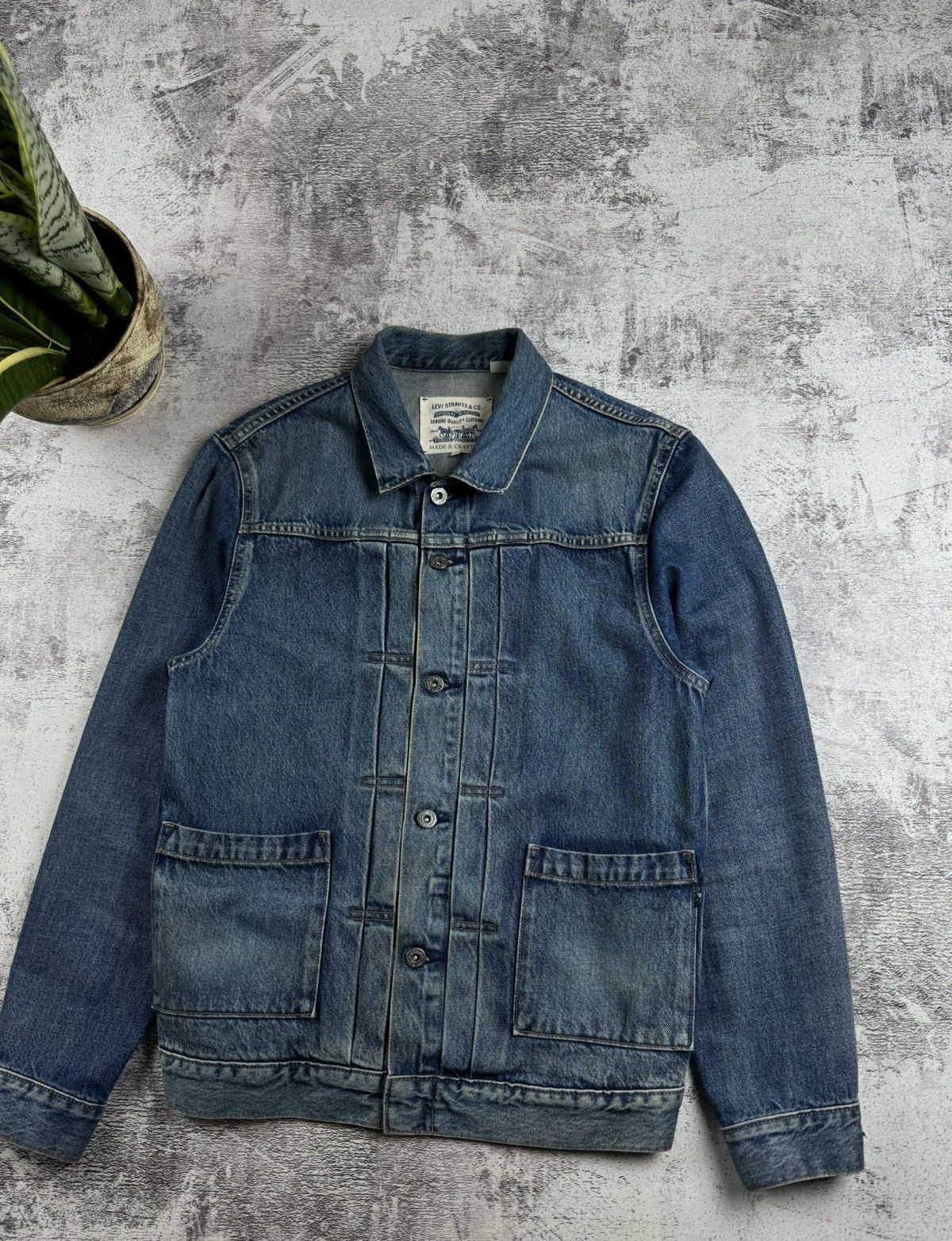 Levi's Made & Crafted Levis Made Crafted Pleated Front Type Work Blue Men’s Trucker Denim Jeans Jacket Size US M / EU 48-50 / 2 - 3 Thumbnail