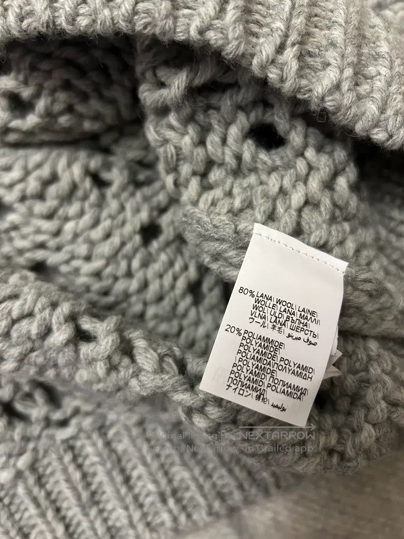 Brunello Cucinelli Brunello Cucinelli Light Gray Open-Weave Wool Turtleneck S Size L / US 10 / IT 46 - 4 Thumbnail