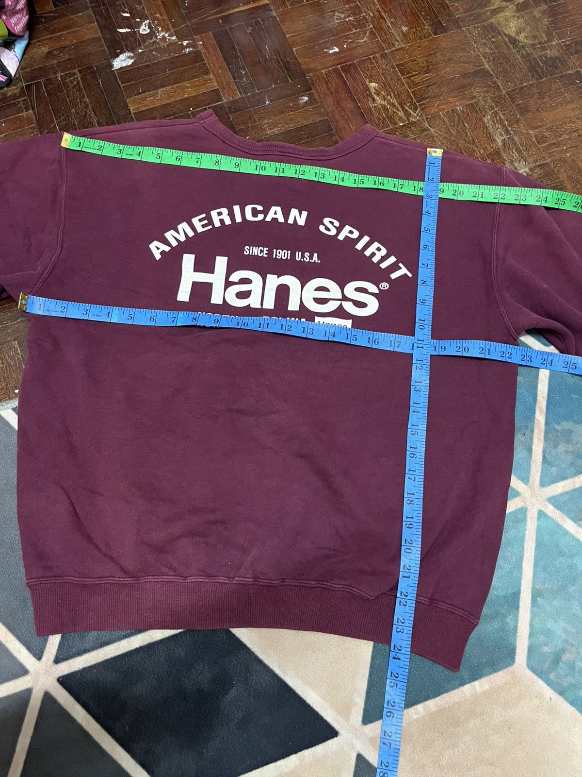 Hanes 💥Steal💥 Vintage 90s HANES AMERICAN SPIRIT Maroon Pullover Size US L / EU 52-54 / 3 - 10 Thumbnail