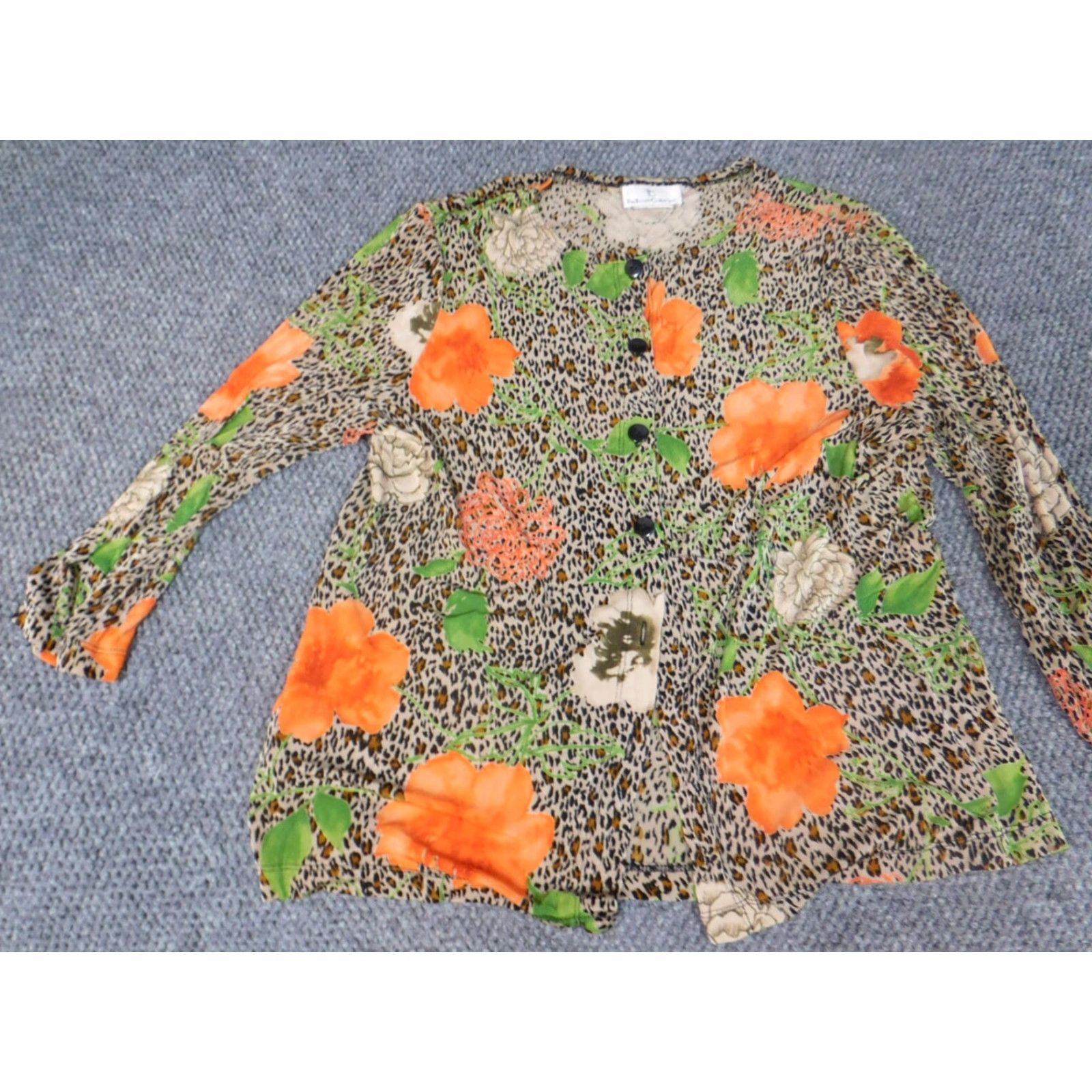 Vintage **The Travel Collection Large Brown Flowered Blouse** User: The Travel Collection Women's Large Brown Flowered Blouse Size L / US 10 / IT 46 - 2 Thumbnail