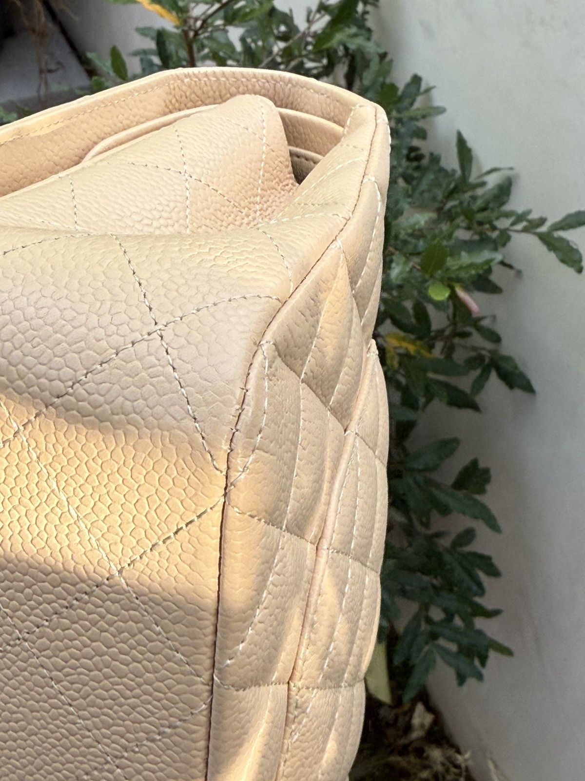 Chanel CC CLASSIC MEDIUM DOUBLE FLAP CAVIAR BEIGE GHW, 100% AUTH Size ONE SIZE - 7 Thumbnail