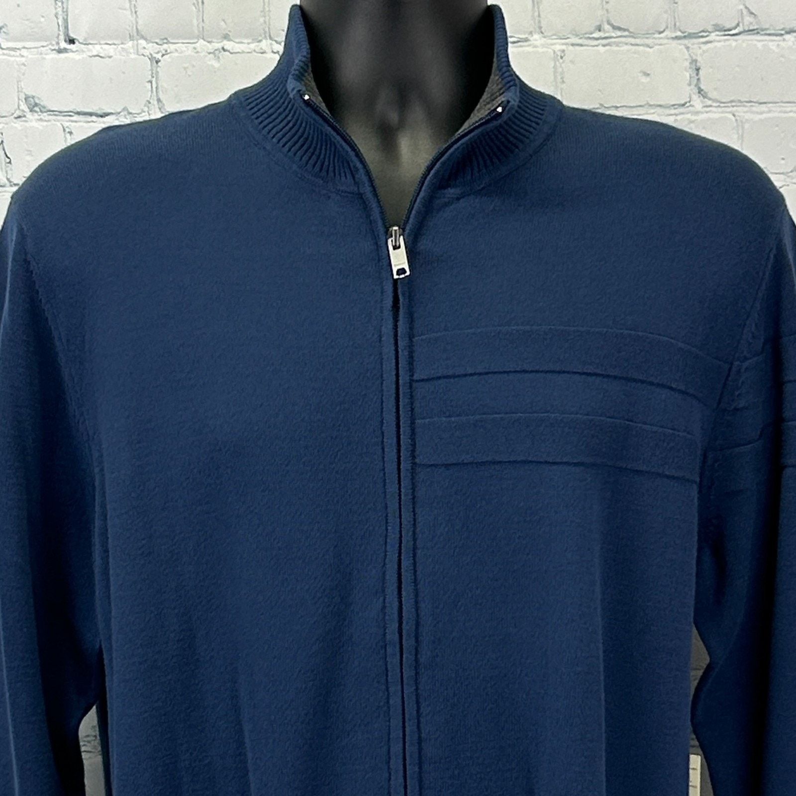 DKNY DKNY Full Zip Mock Neck Sweater Long Sleeve Cotton L Large Size US L / EU 52-54 / 3 - 1 Thumbnail