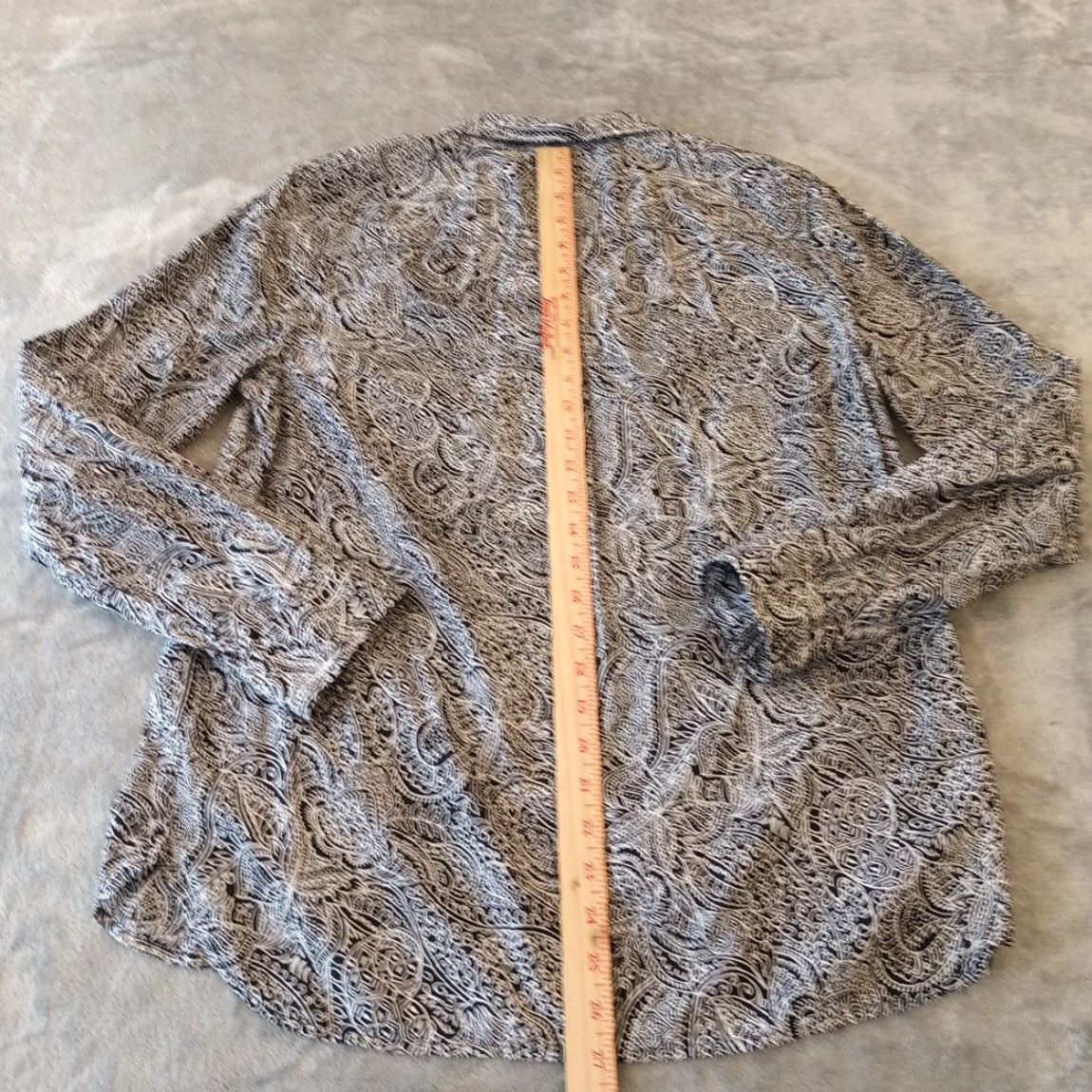 Talbots Talbots Shirt Womens Medium Black Paisley Long Sleeve Button Up Lightweight Regular Cotton Size M / US 6-8 / IT 42-44 - 5 Thumbnail