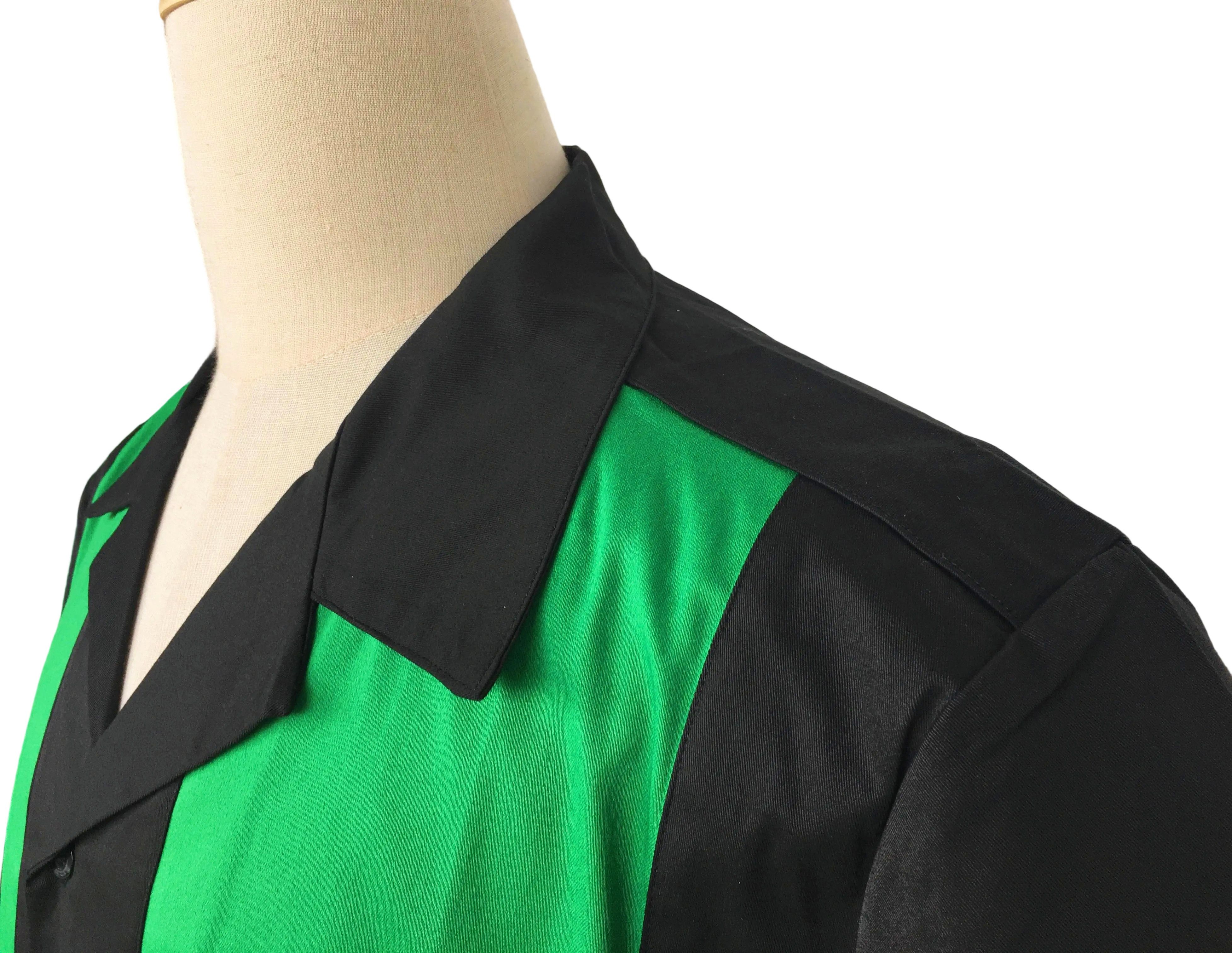 Other Retro Two-tone Men Shirt Solid Casual Shirt Green Size US XXL / EU 58 / 5 - 7 Thumbnail
