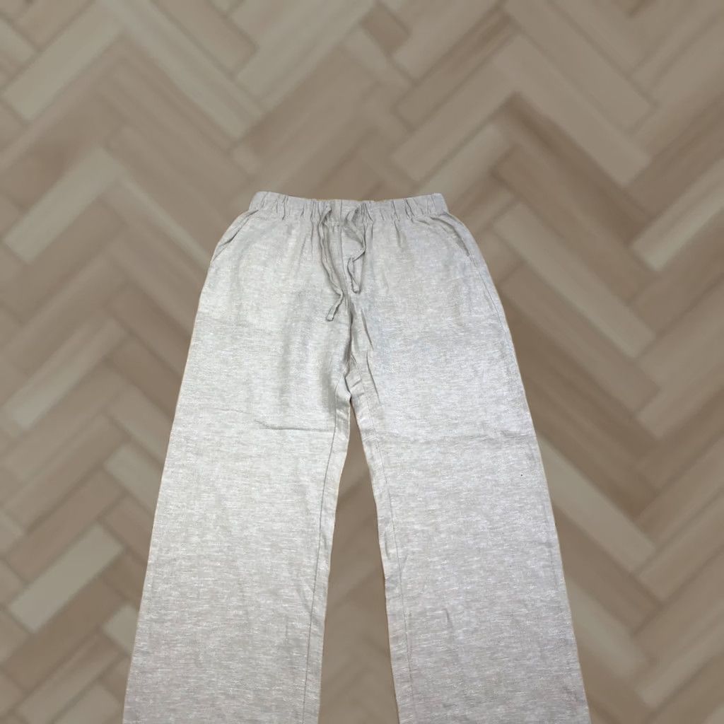 Gap GAP Easy Pants Women S Linen Beige Drawstring Casual Beach Ankle Pockets Relaxed Regular Size Type Pants Size 28" / US 6 / IT 42 - 1 Thumbnail
